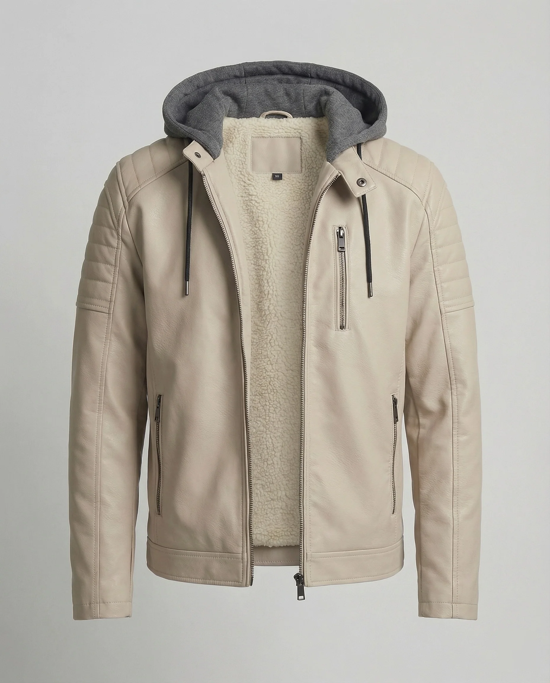 Herren Lederjacke mit Kapuzeneinsatz - Image 6