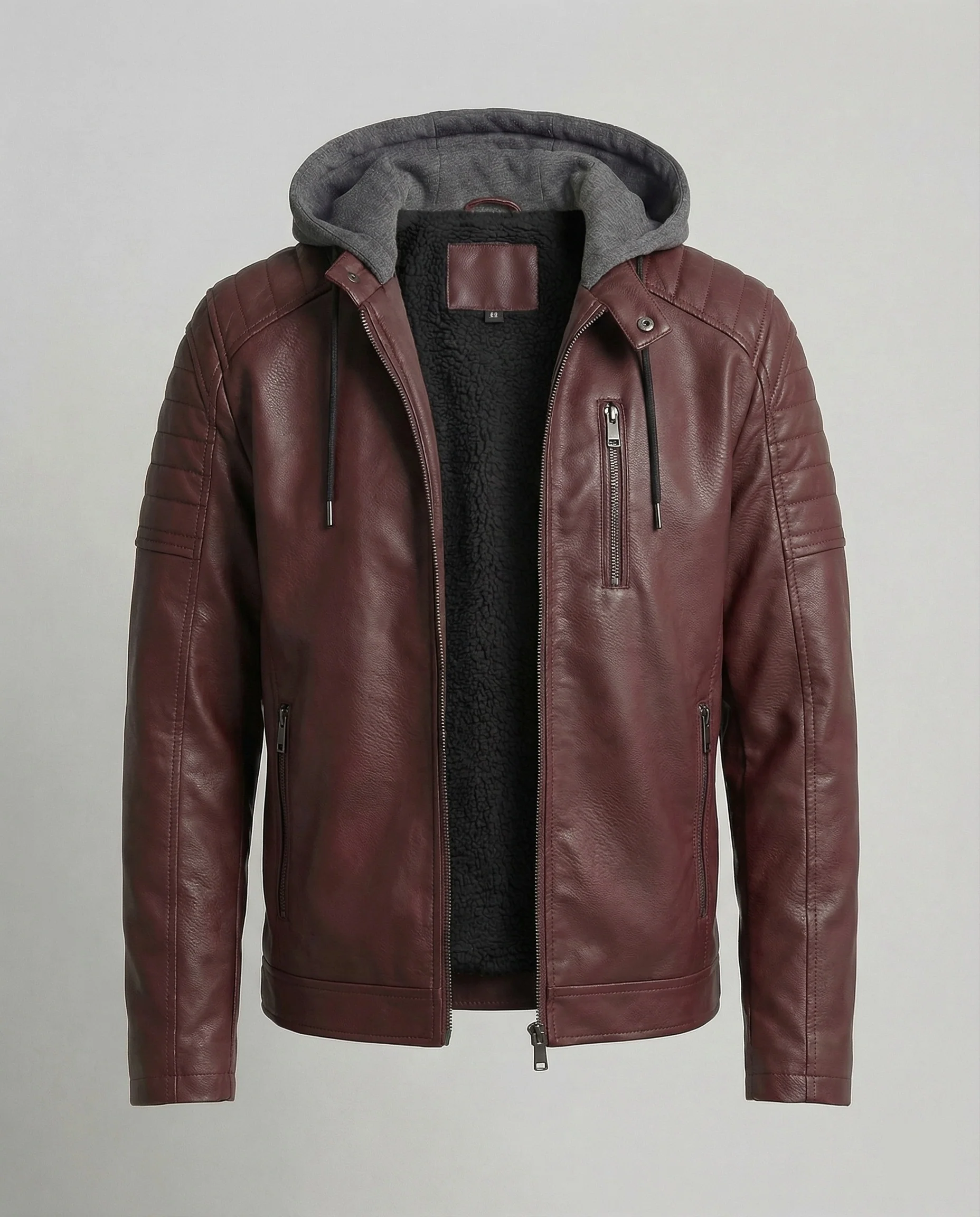 Herren Lederjacke mit Kapuzeneinsatz - Image 7