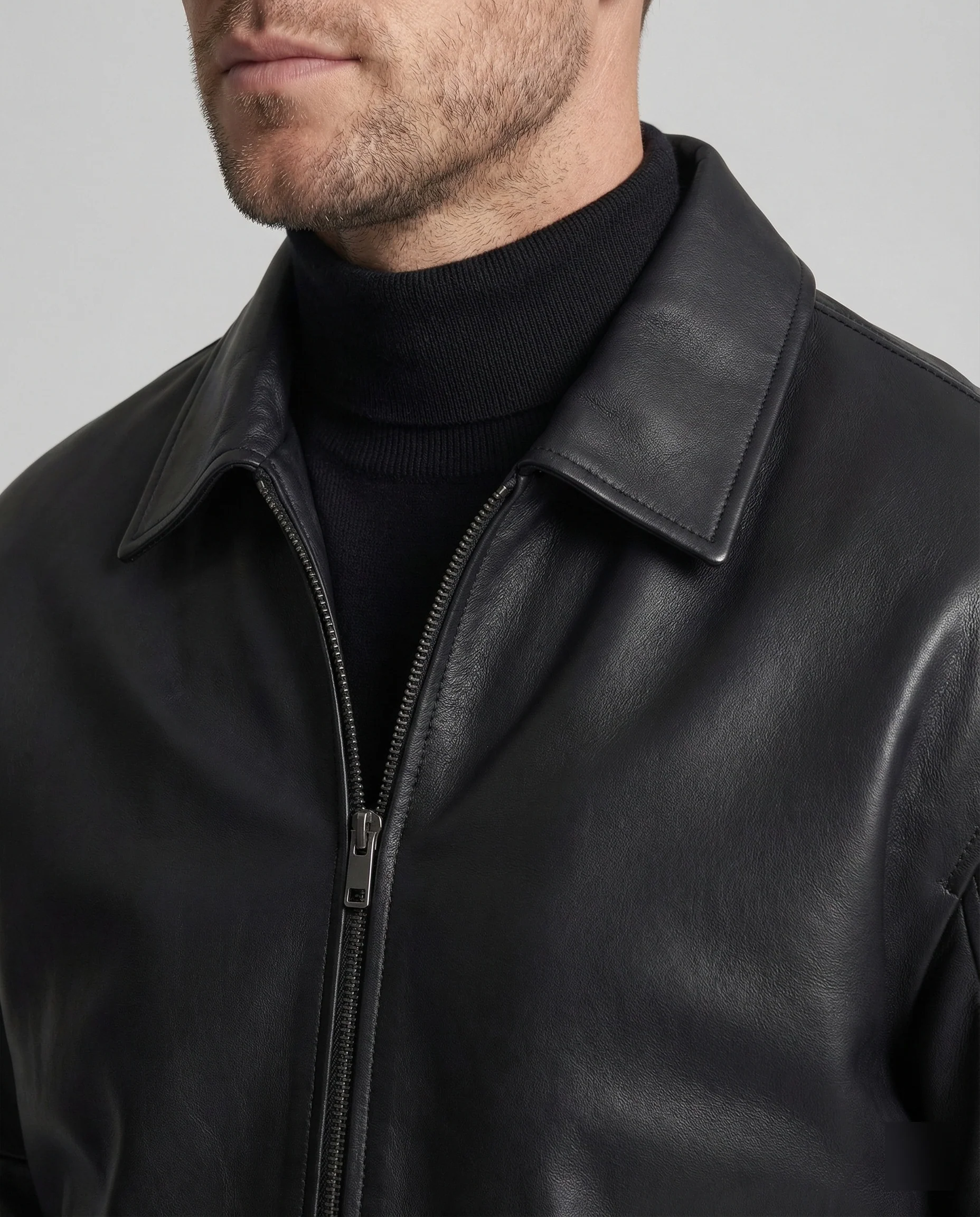 Herren Lederoptik Blouson Minimal - Image 3