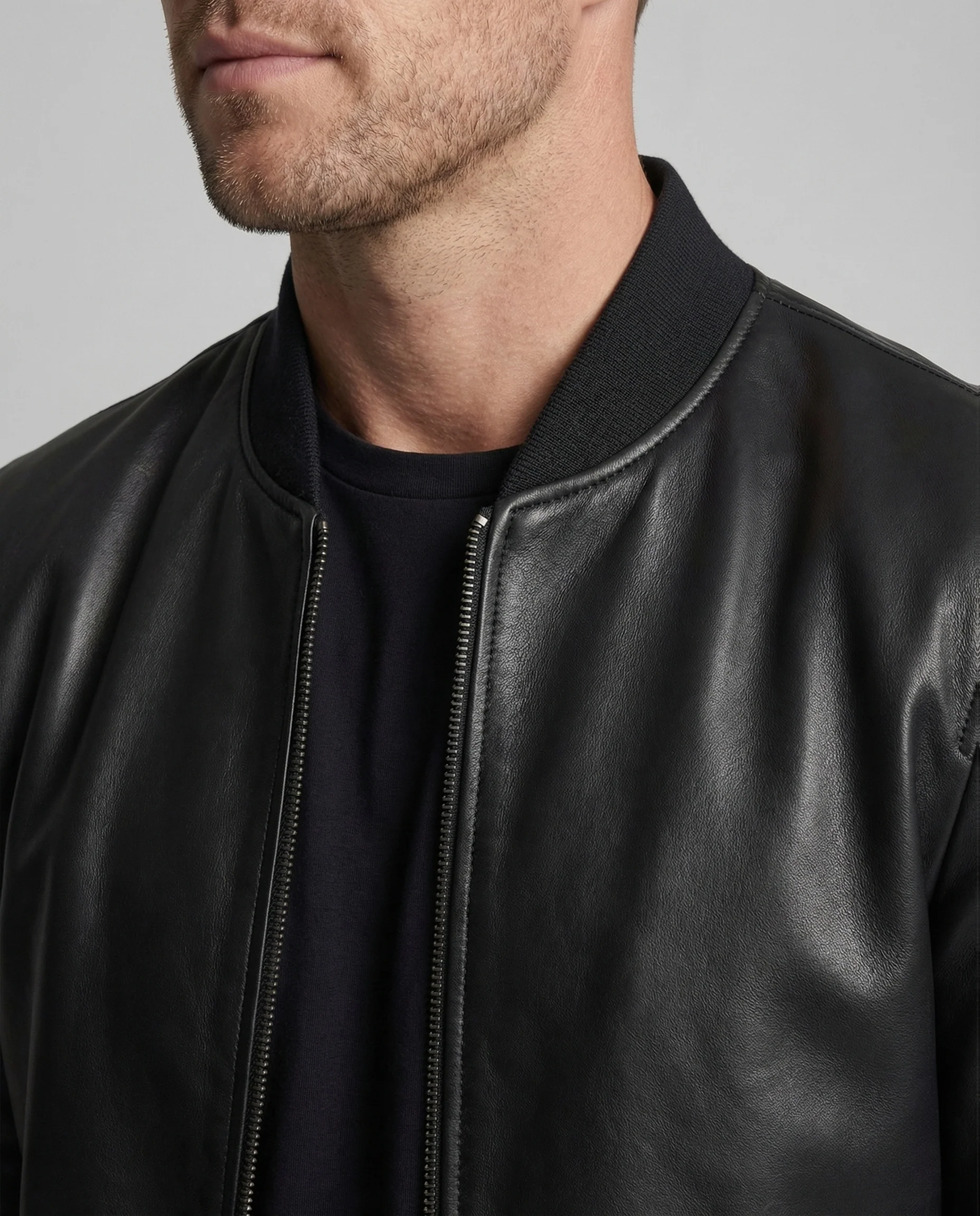 Herren Bomberjacke Lederoptik - Image 3