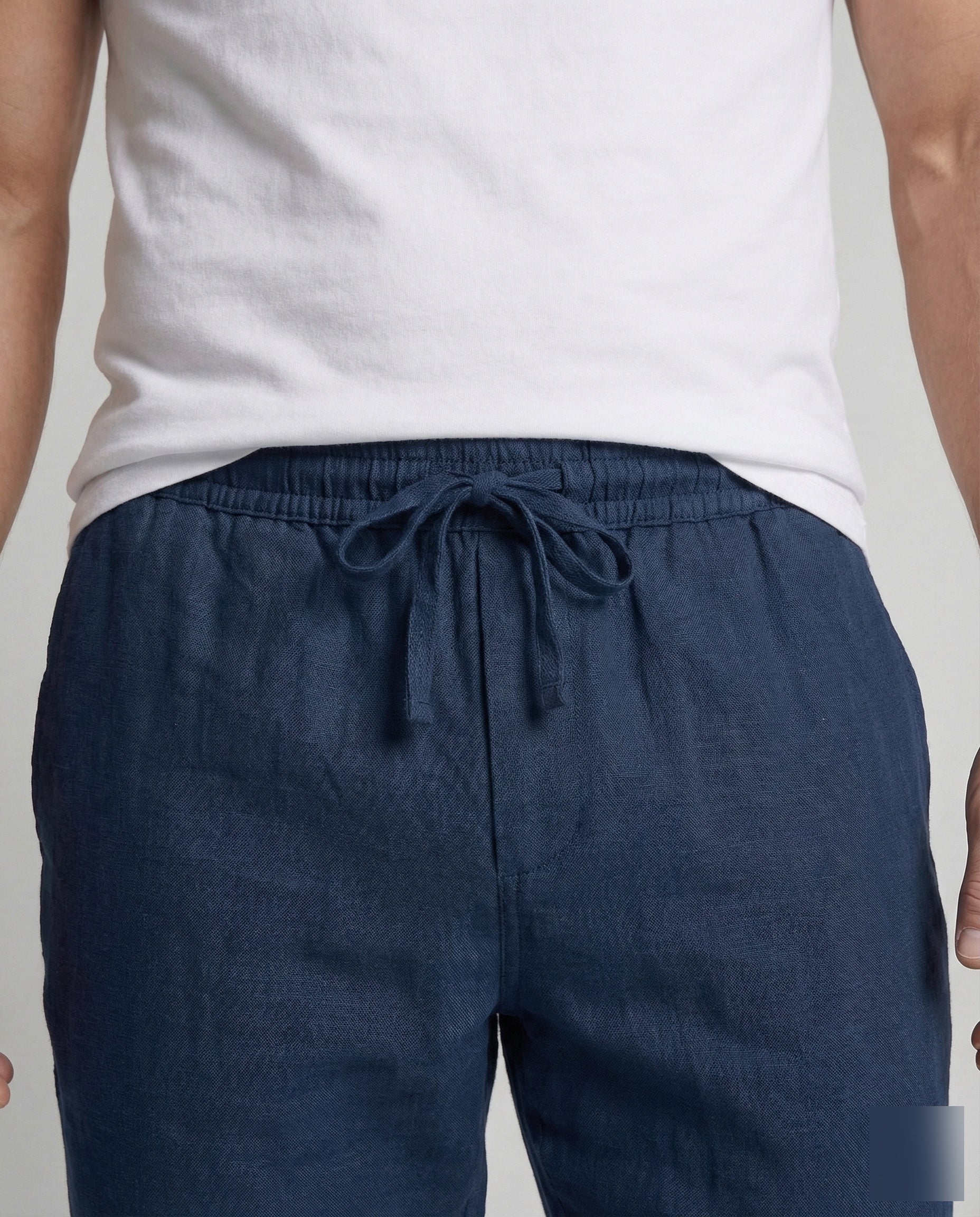 Herren Leinenhose Tunnelzug Gerade - Image 3