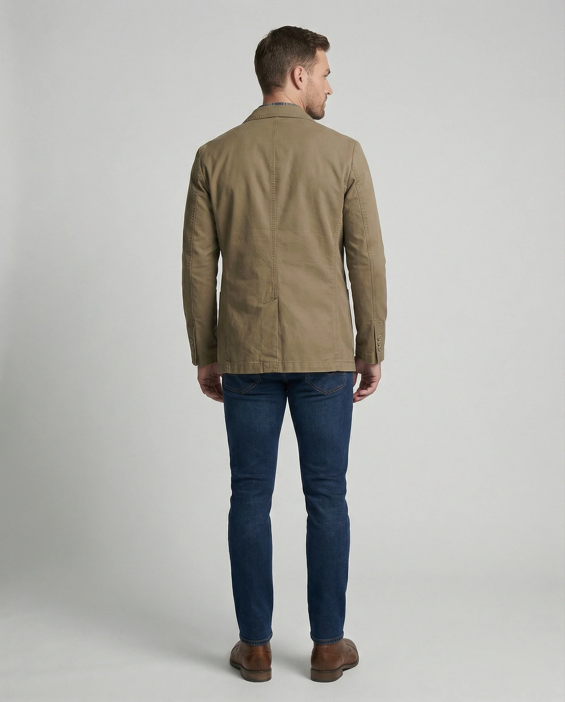 Herren Blazer Herren Baumwolle leger - Image 5