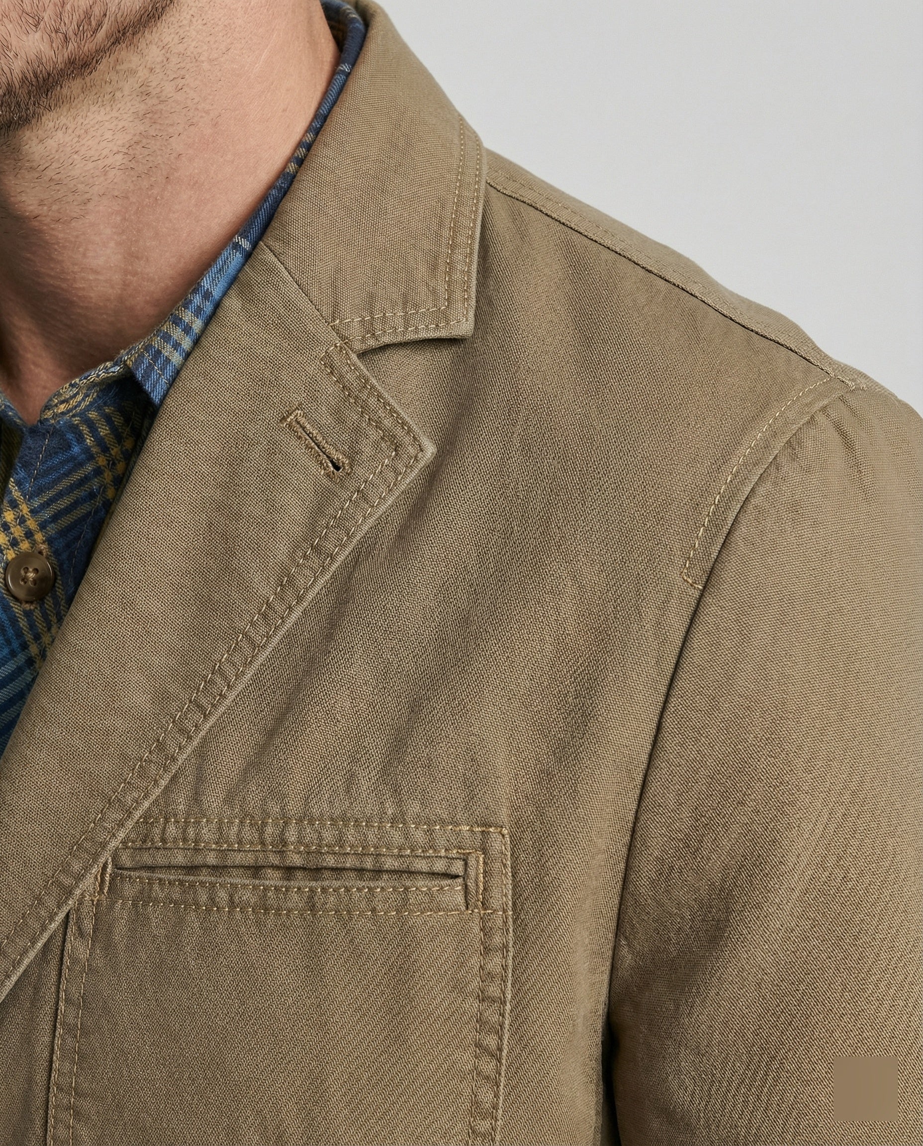 Herren Blazer Herren Baumwolle leger - Image 7