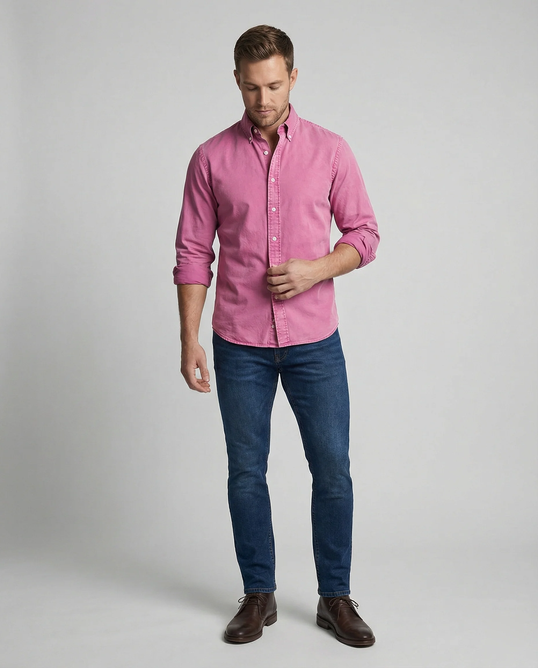 Herren Oxfordhemd Herren Button Down - Image 12