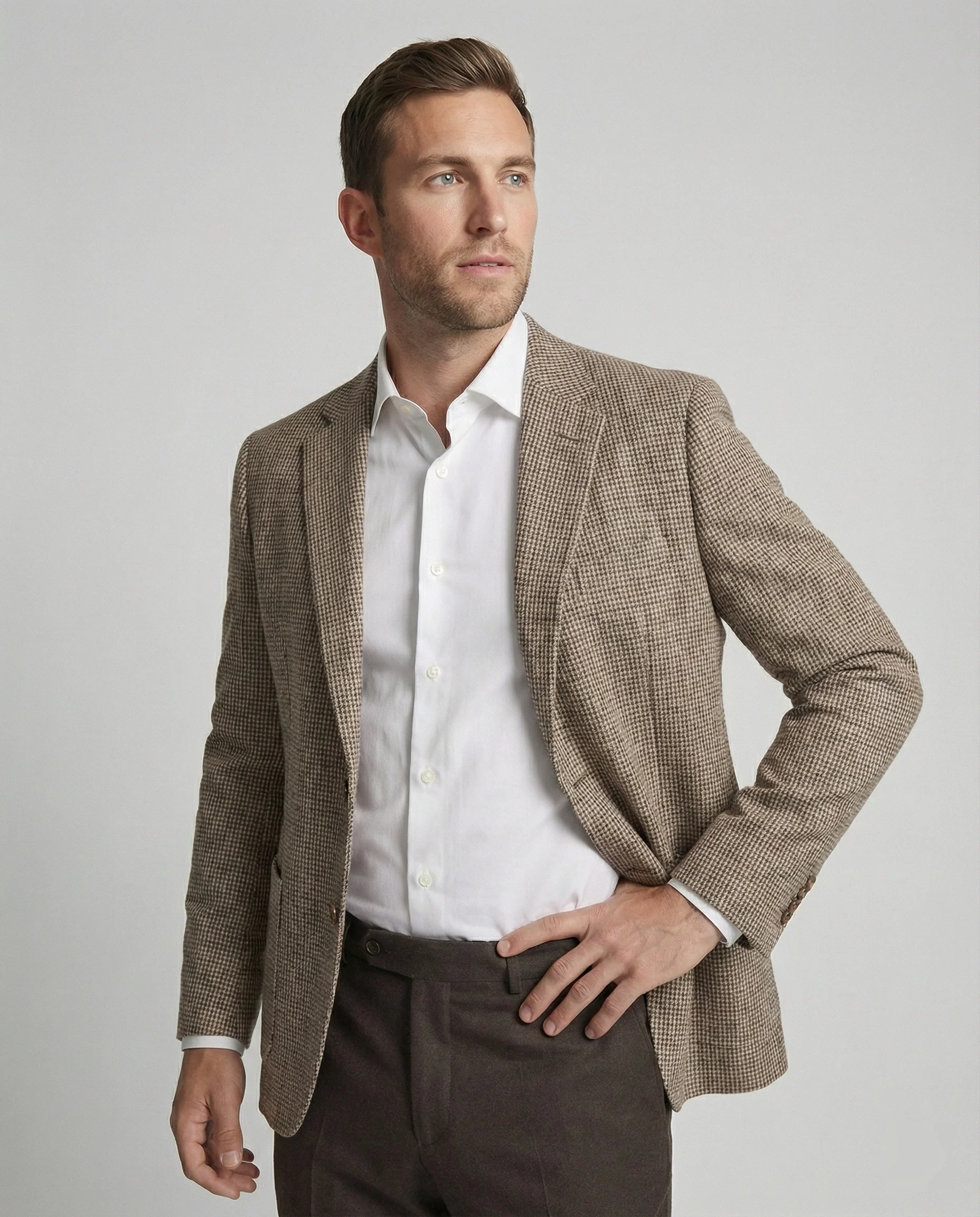 Herren Blazer Leinen Sakko leger - Image 4