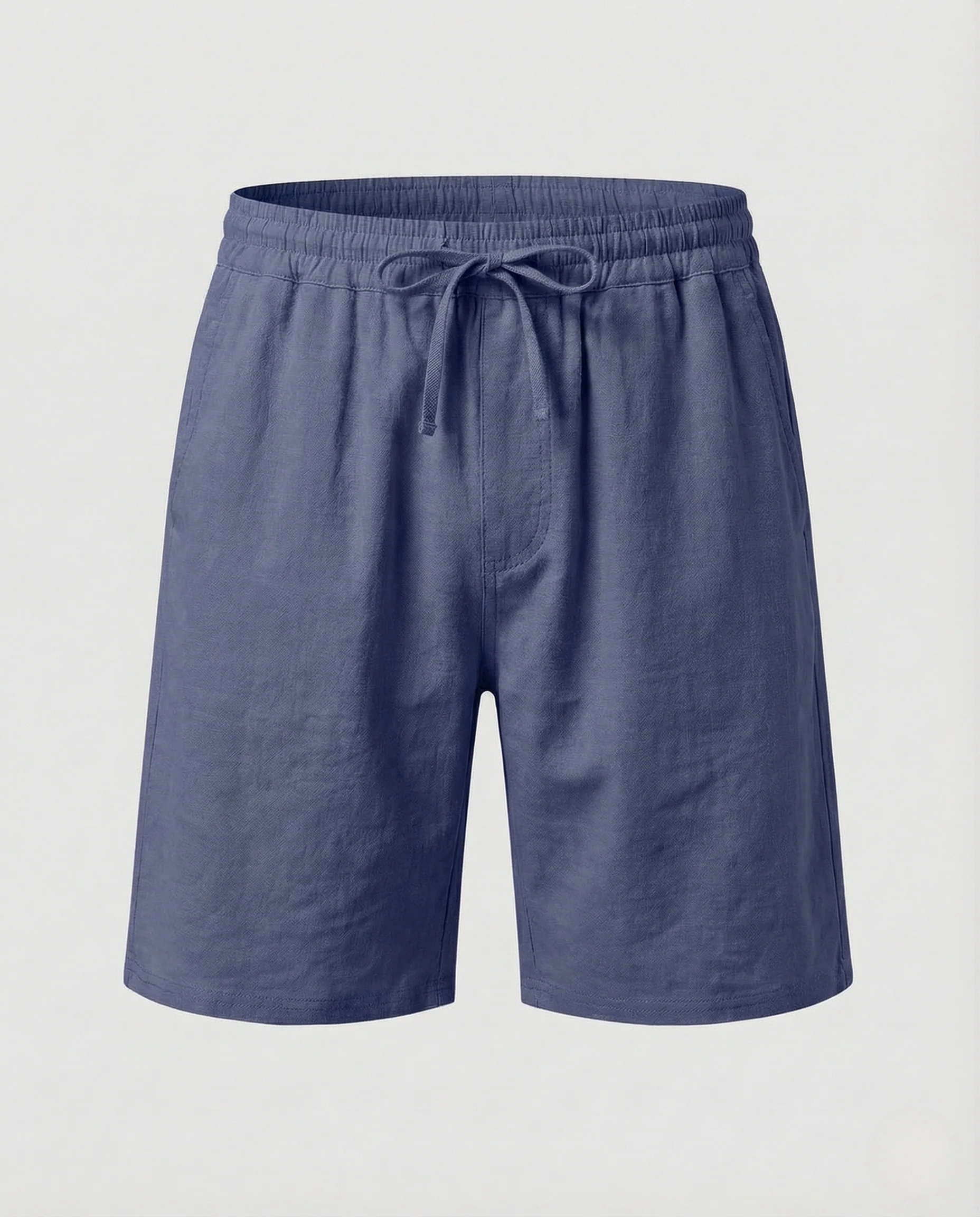 Herren Leinen Bermuda Elastischer Bund Kordelzug - Image 11