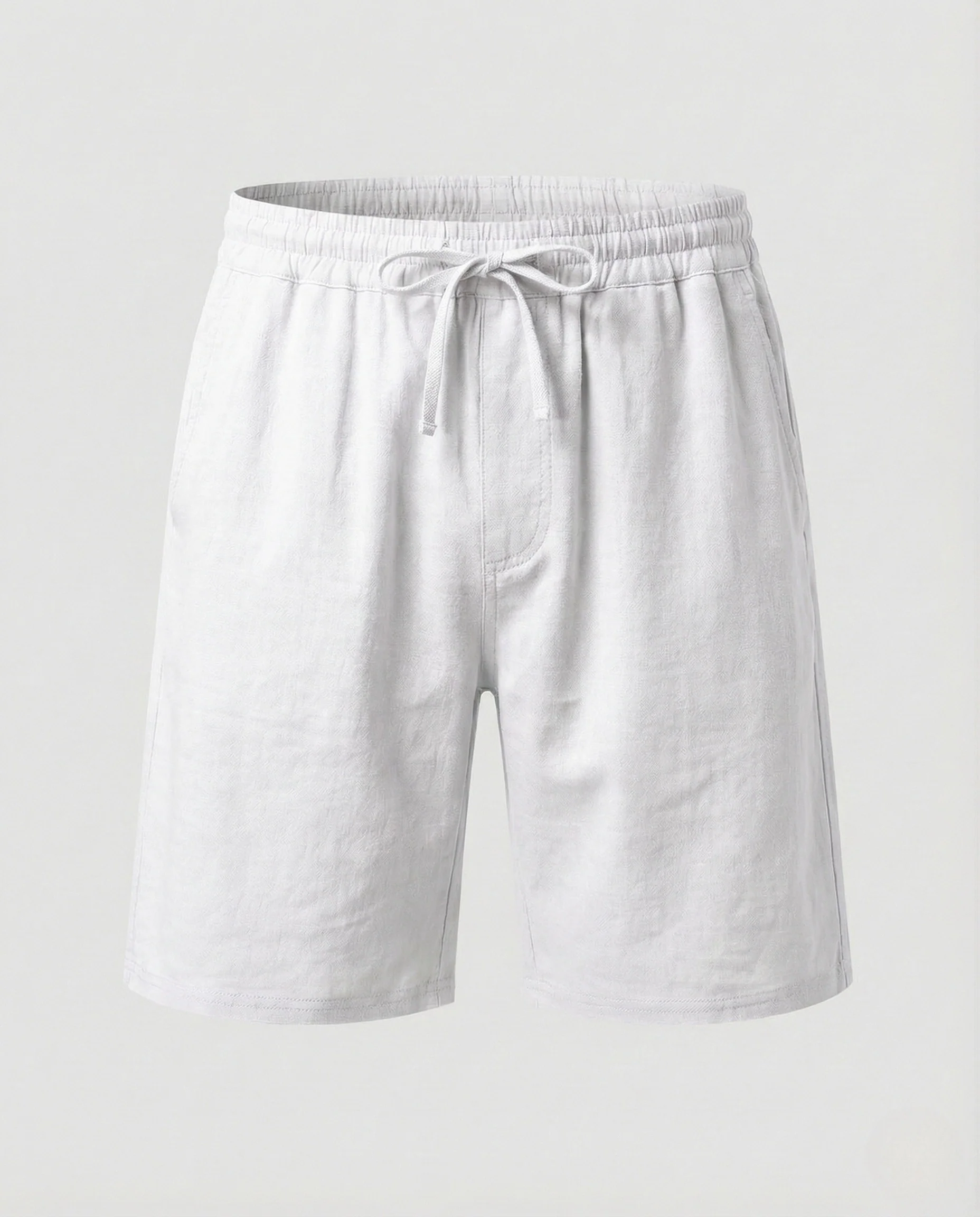 Herren Leinen Bermuda Elastischer Bund Kordelzug - Image 12