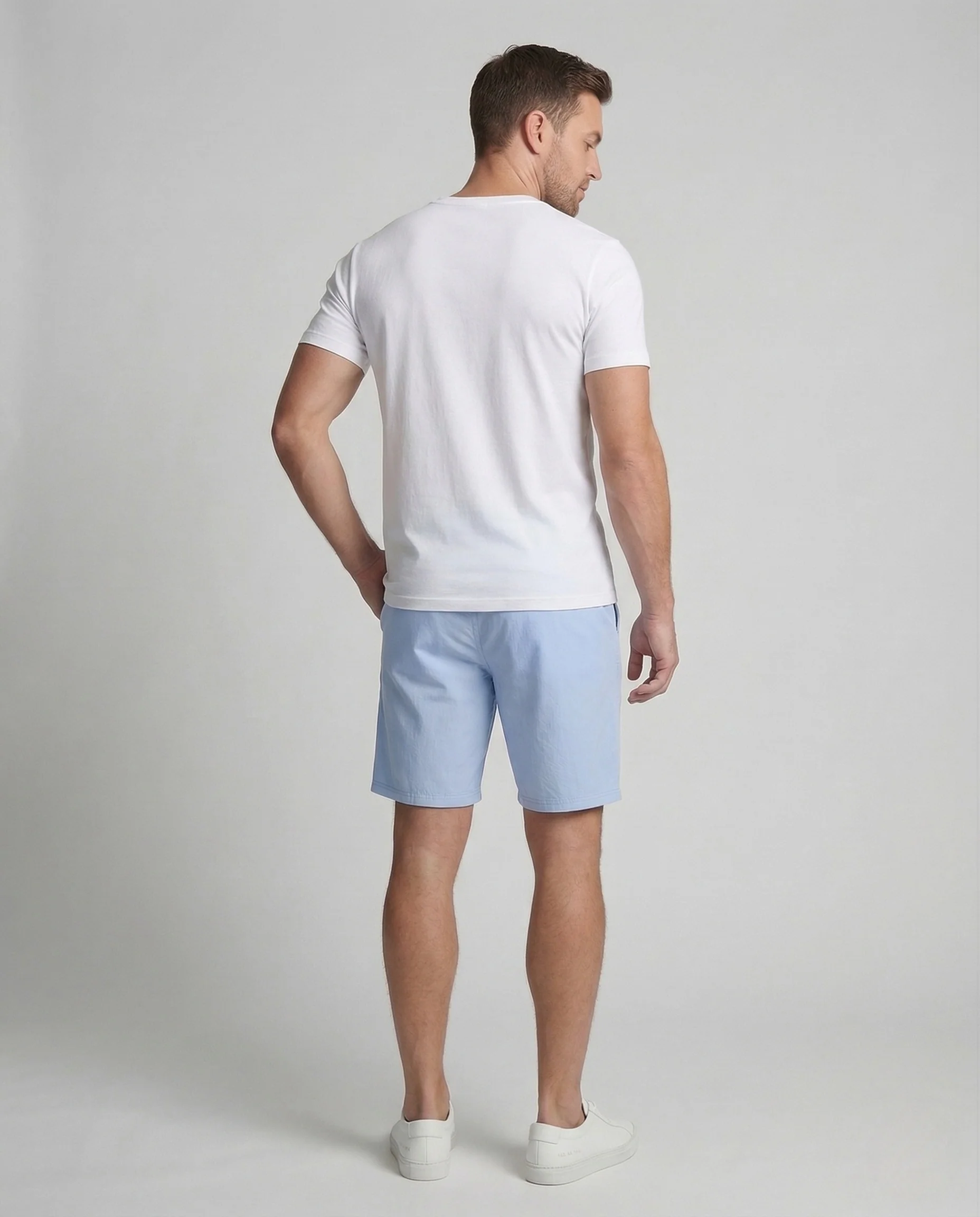 Herren Leinen Bermuda Elastischer Bund Kordelzug - Image 3