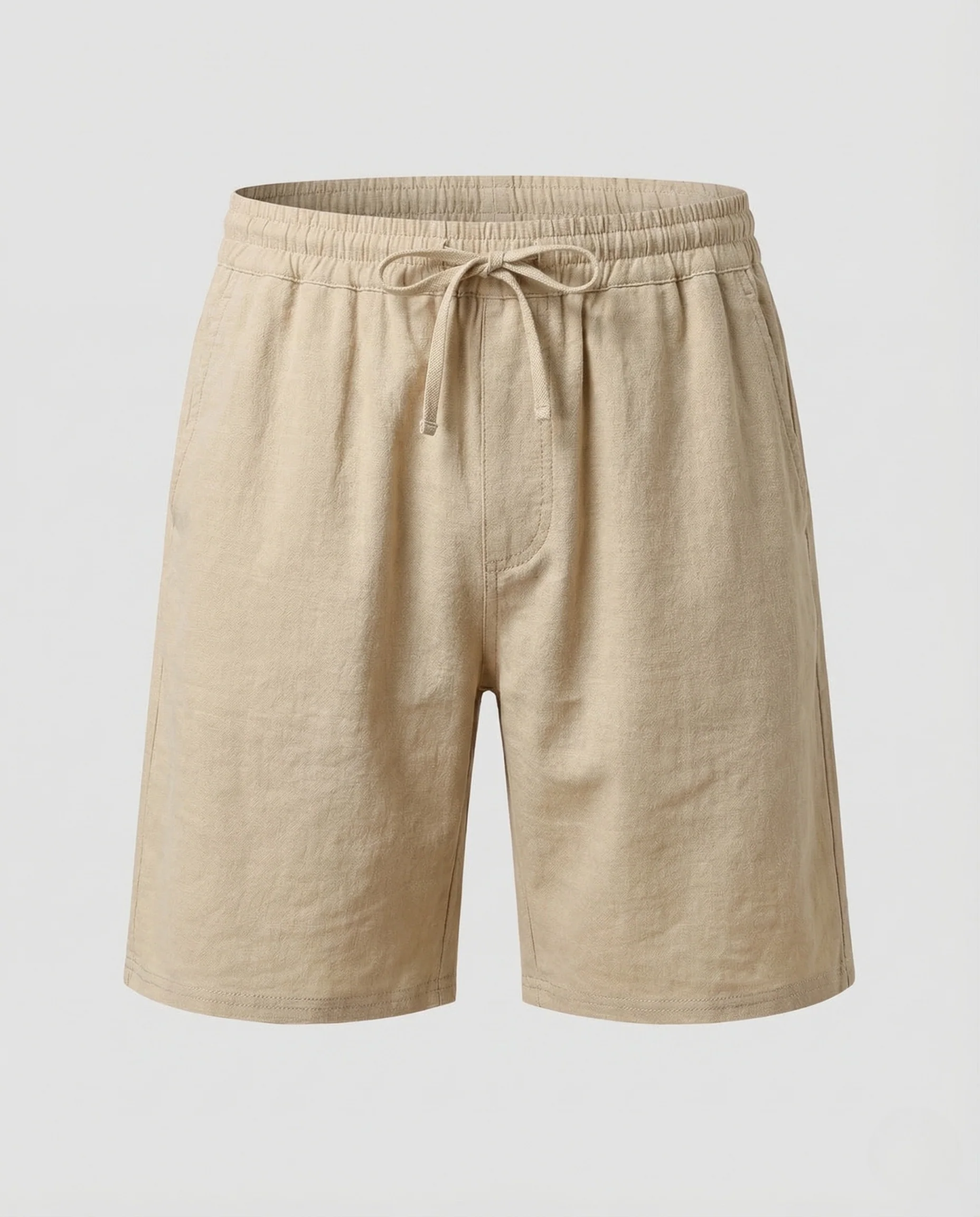 Herren Leinen Bermuda Elastischer Bund Kordelzug - Image 6
