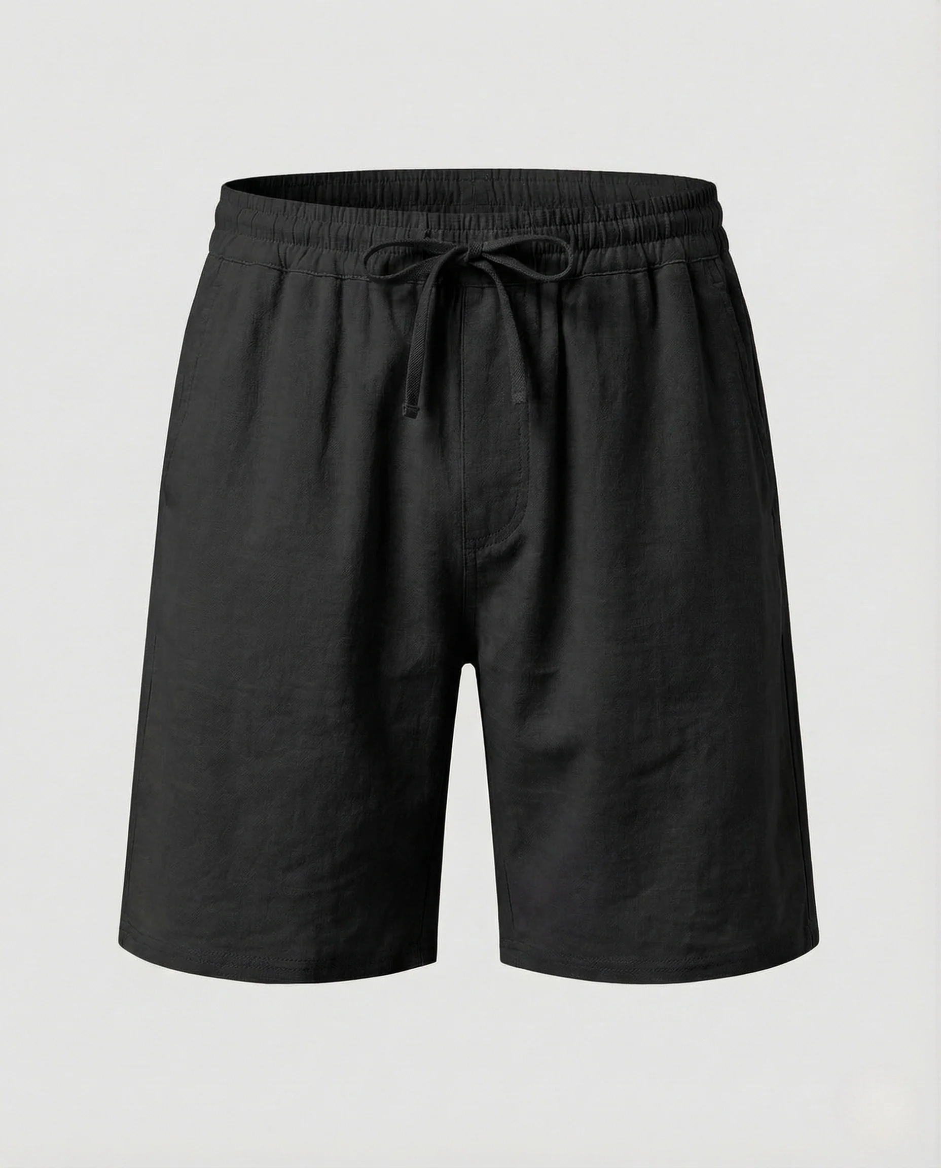 Herren Leinen Bermuda Elastischer Bund Kordelzug - Image 7