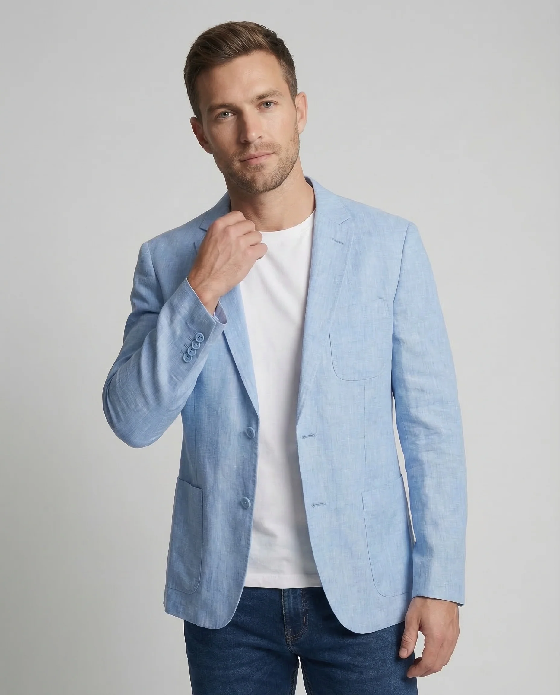 Herren Leinenblazer Casual - Image 2