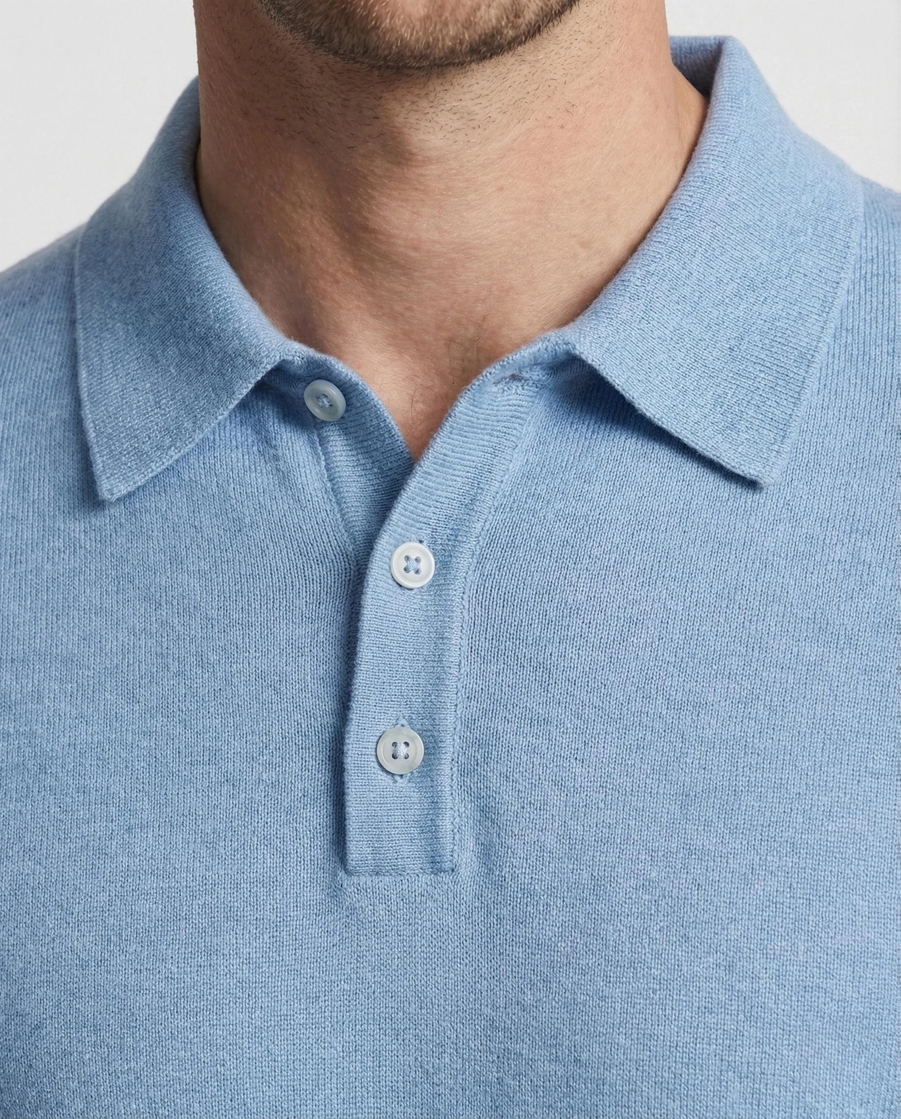 Herren Strick Polo Langarm mit Knopfleiste - Image 3