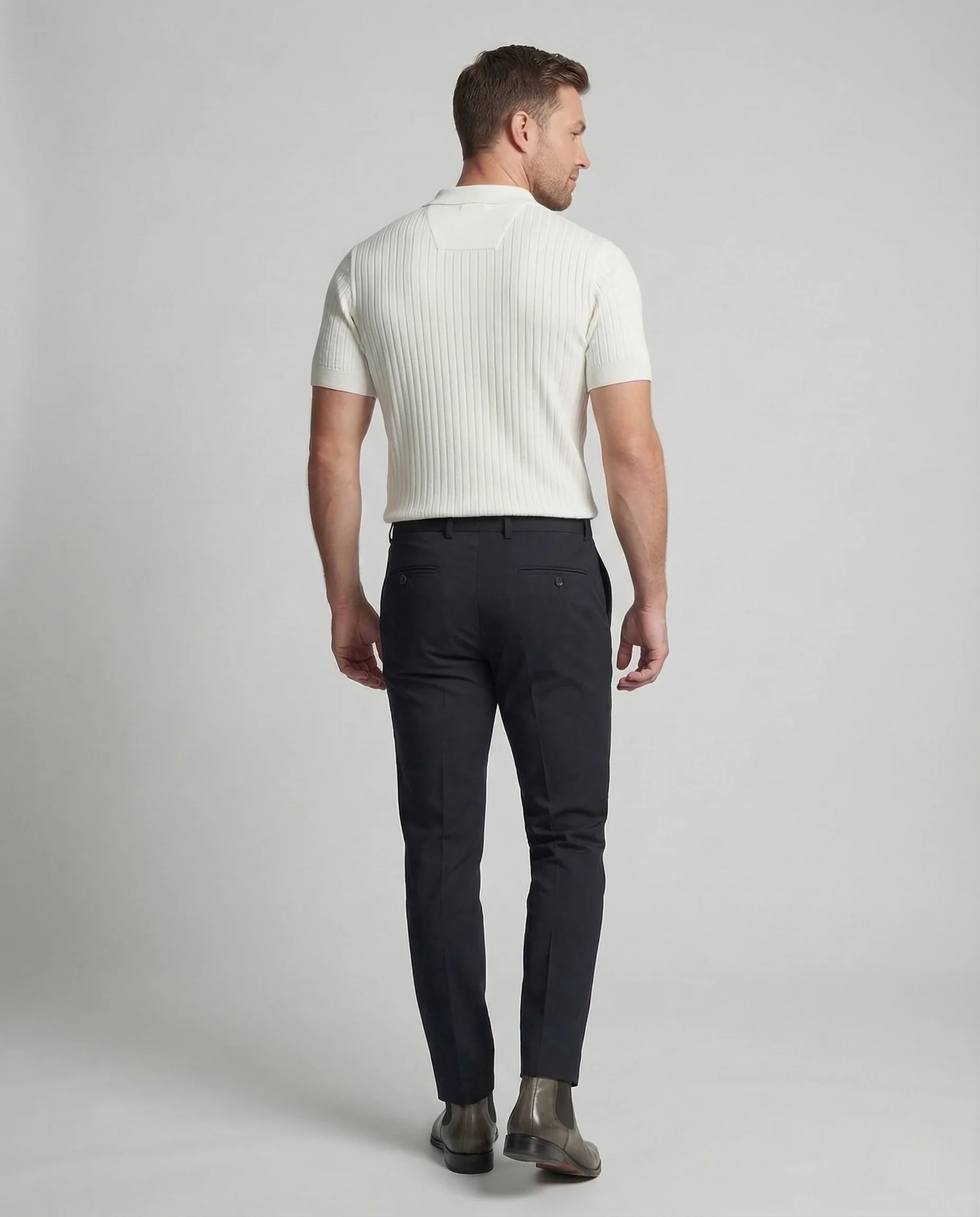 Herren Feinstrick Polo Kurzarm - Image 4