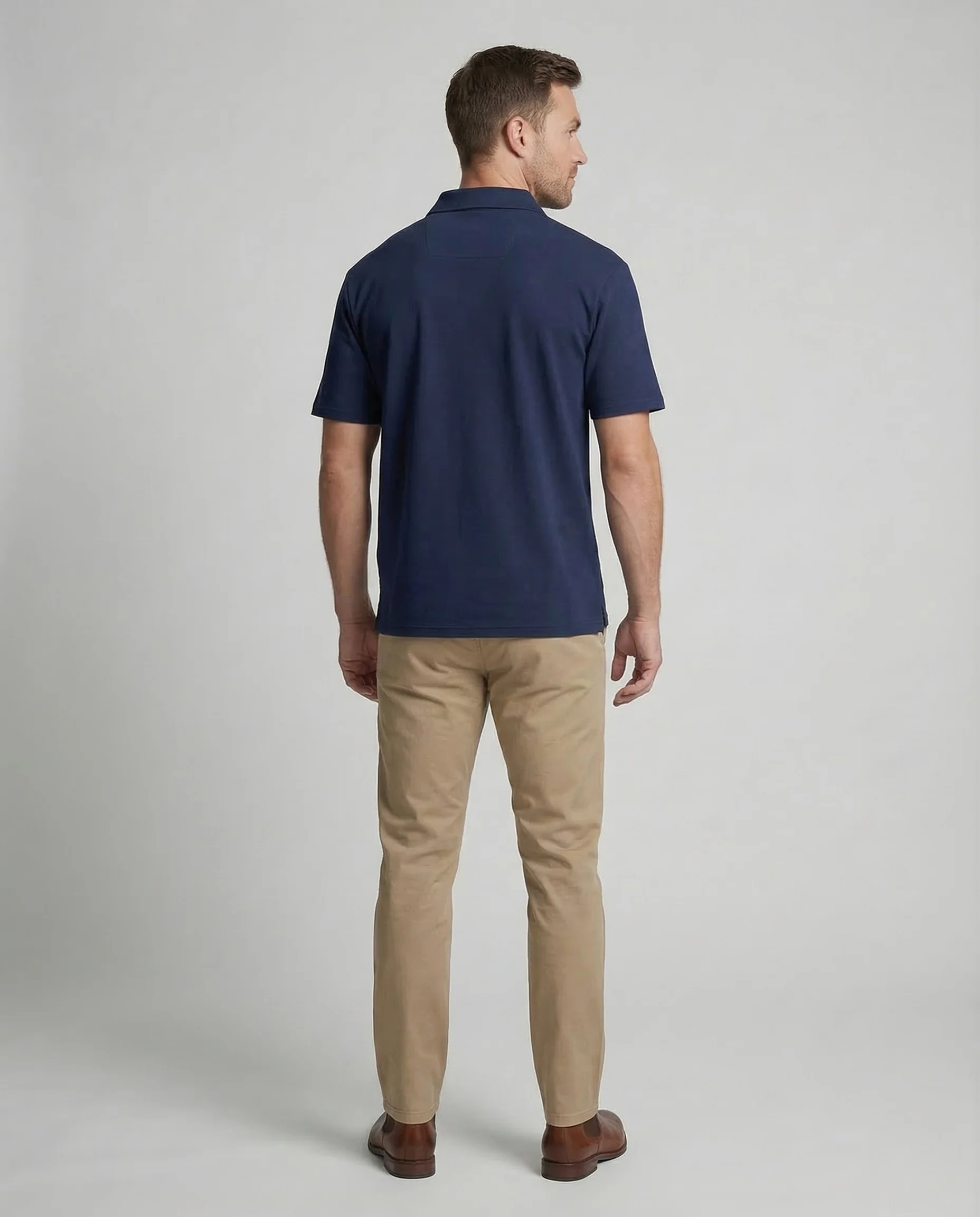 Herren Polo Baumwollpiqué Brustapplikation - Image 4