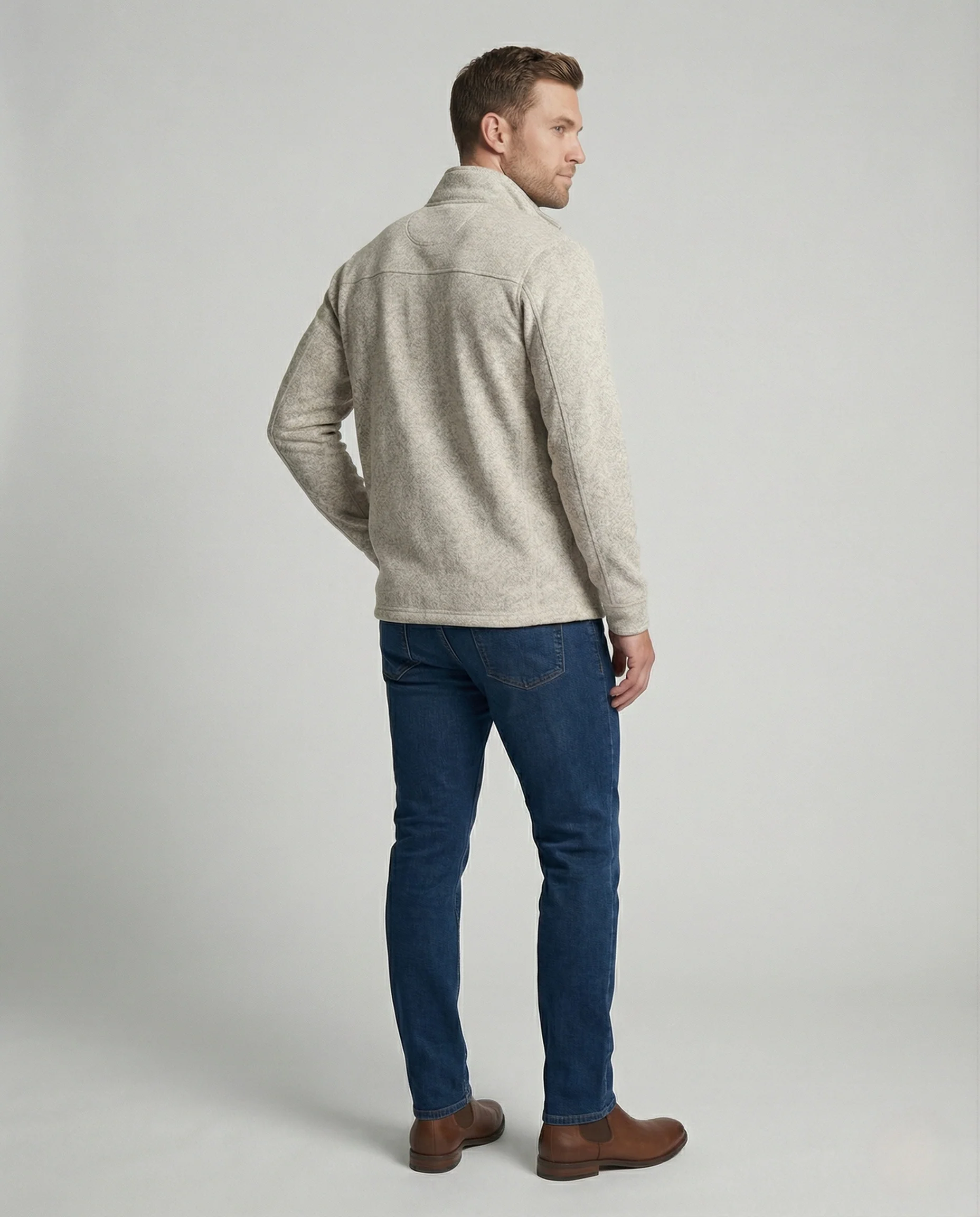 Herren Fleece-Zipjacke mit Stehkragen - Image 3