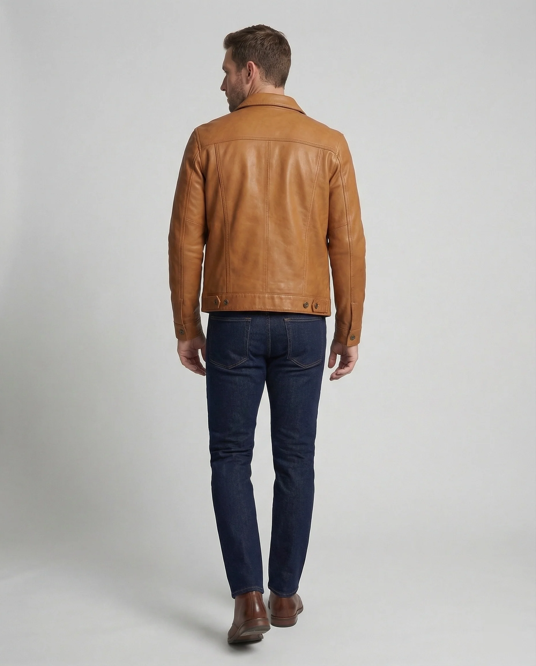 Herren Kunstleder Thermojacke - Image 3