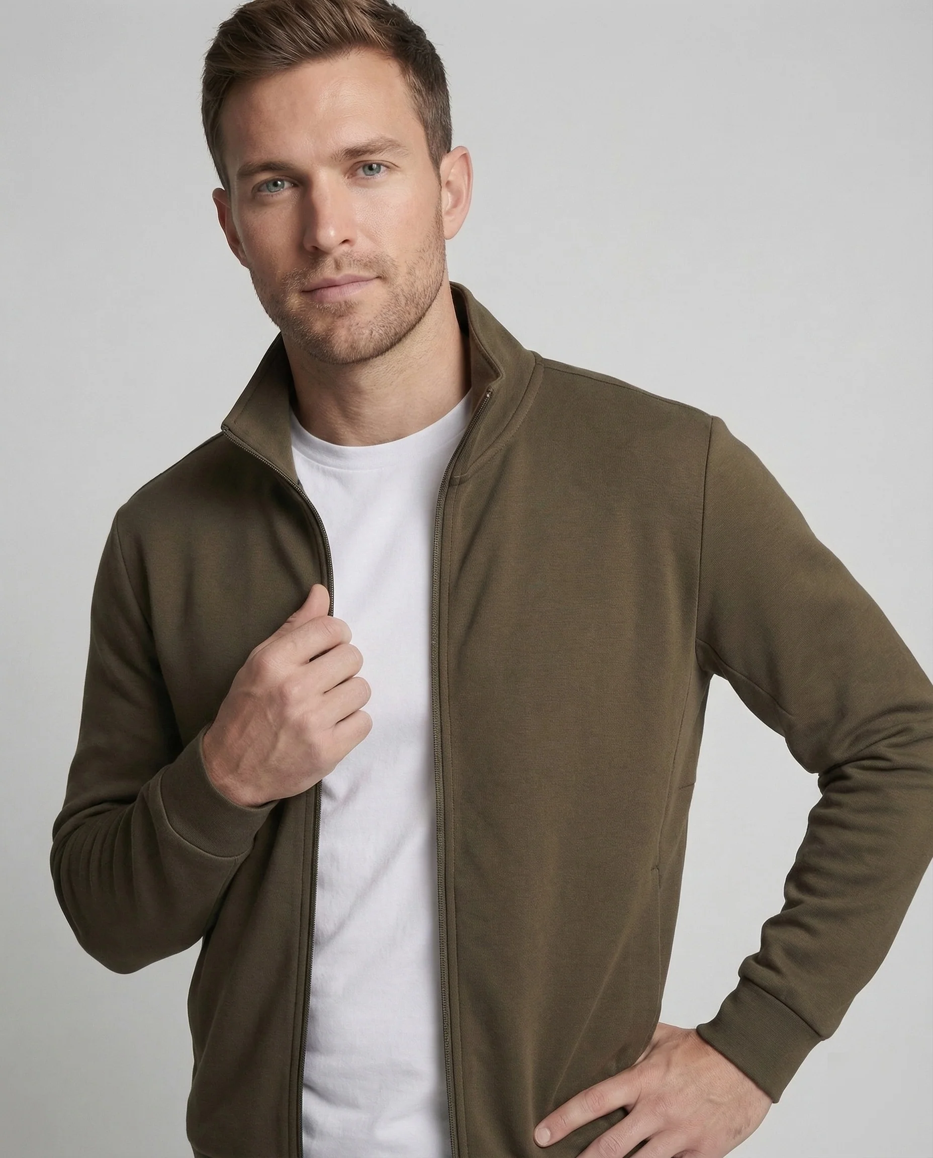 Sweatjacke Modern Mit Stehkragen Herren - Image 2