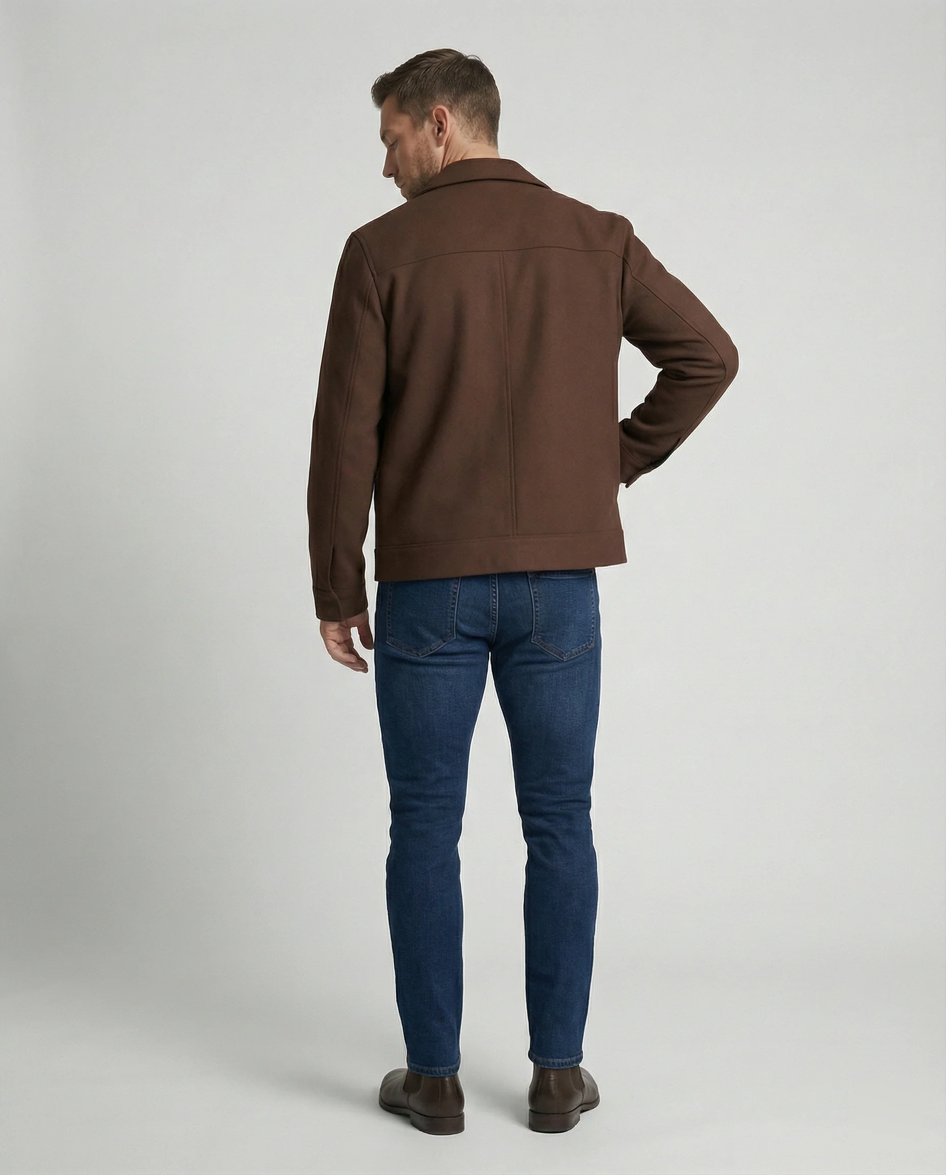 Moderner Minimalblouson mit Hemdkragen und verdeckter Front Heidi-Mode - Image 3