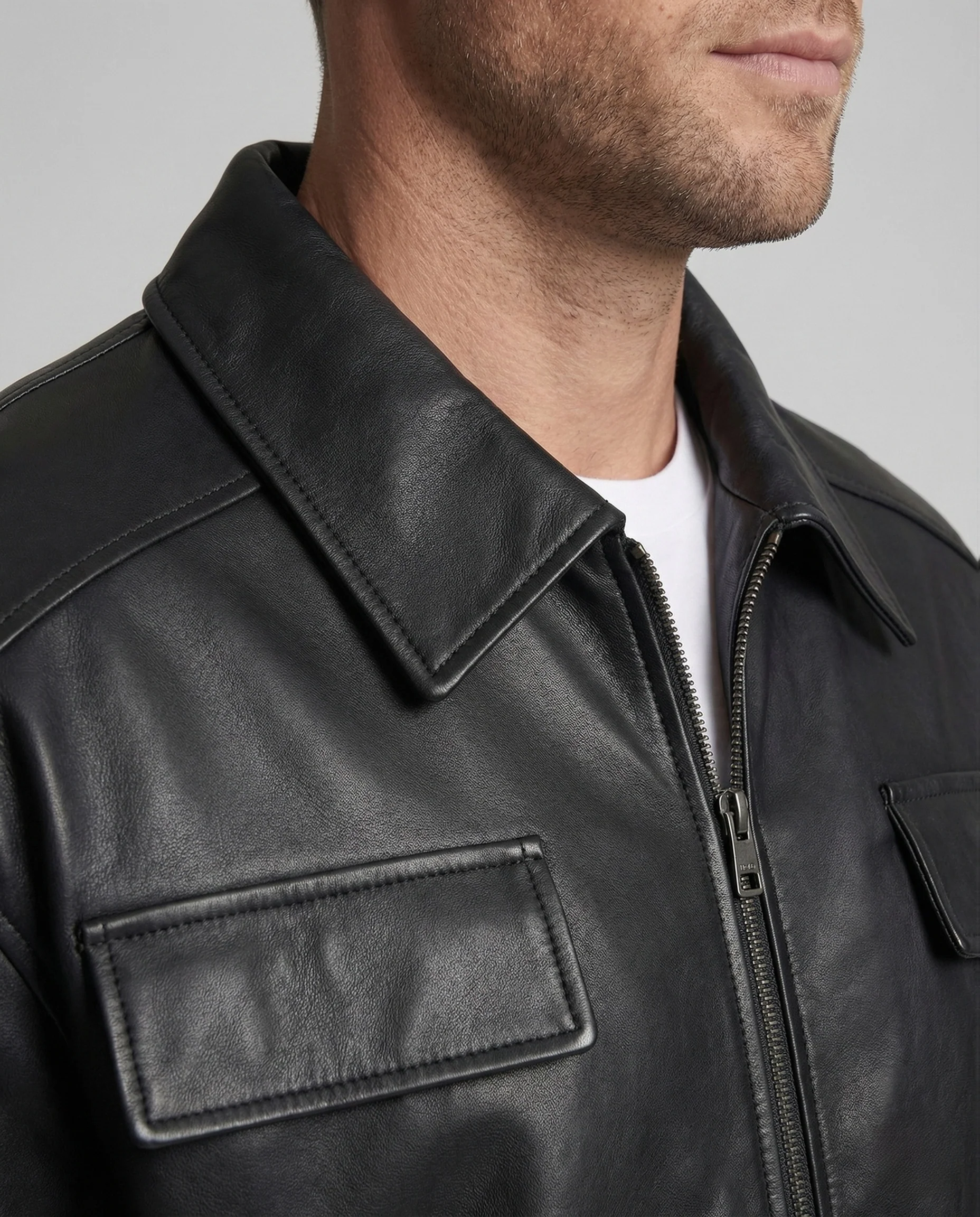 Herren Kunstleder Blouson Oversize - Image 3