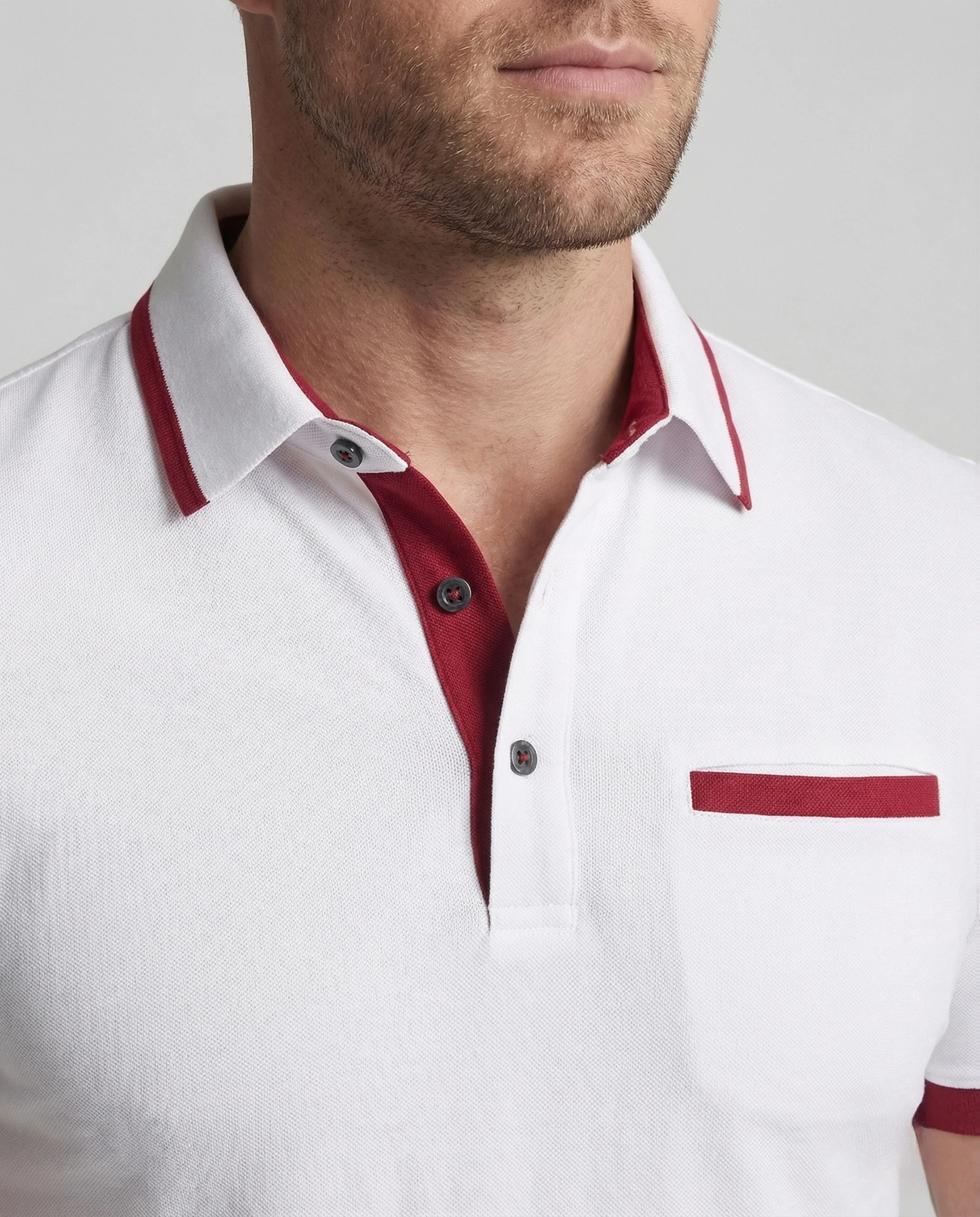 Herren Poloshirt Kurzarm Kontrast - Image 3