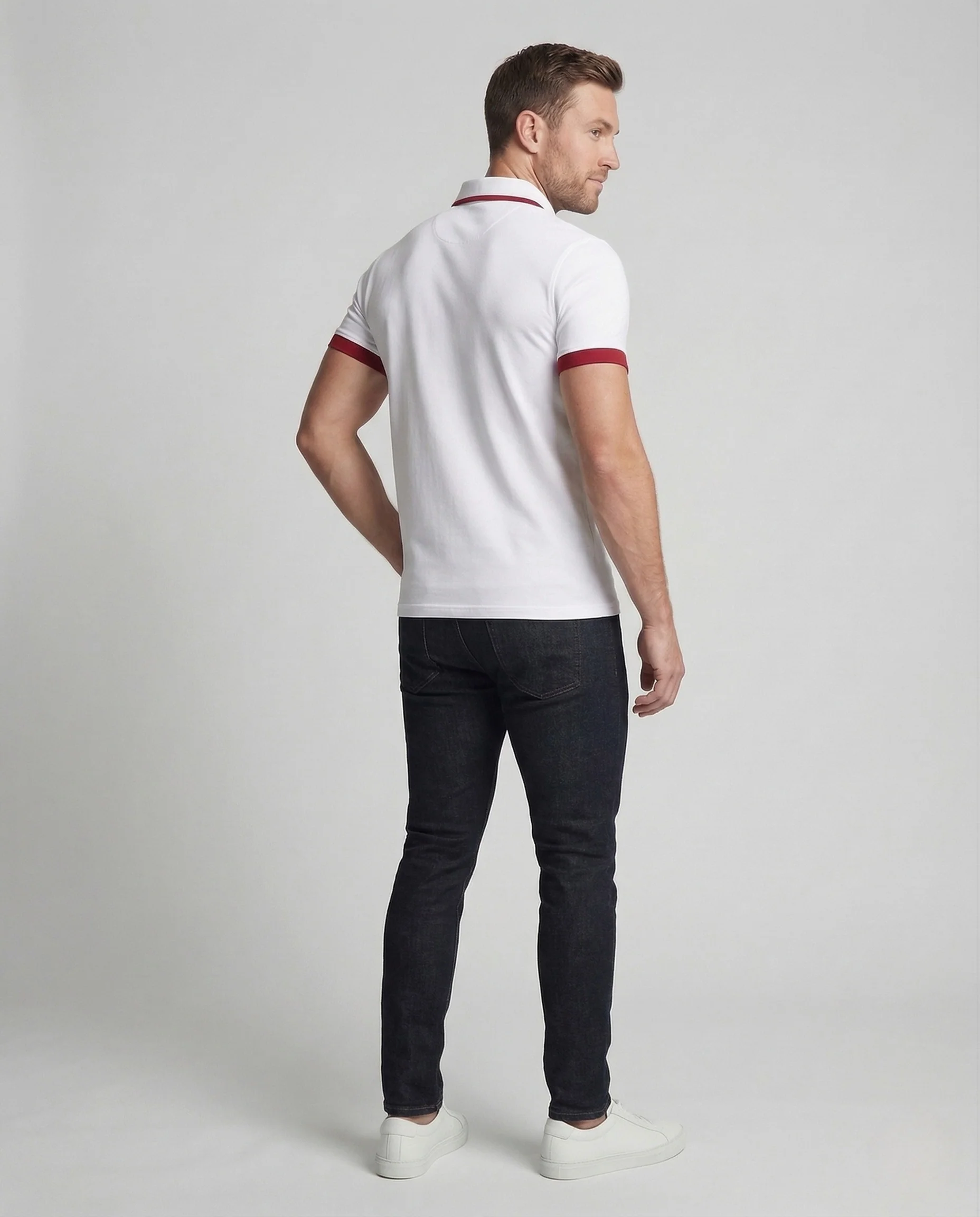 Herren Poloshirt Kurzarm Kontrast - Image 4