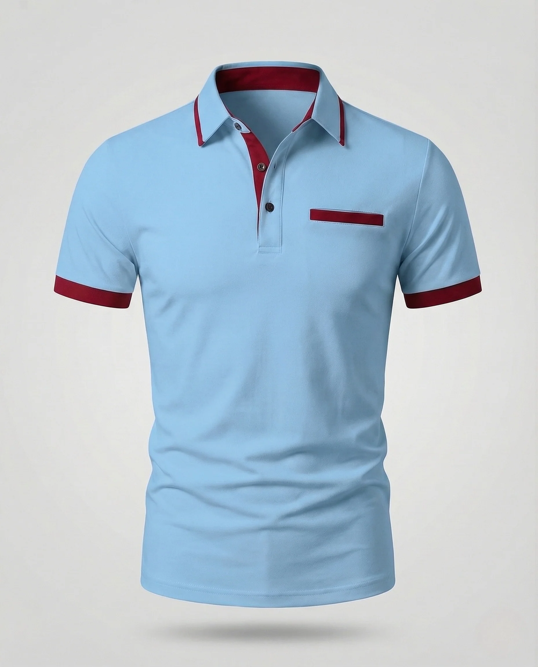 Herren Poloshirt Kurzarm Kontrast - Image 6