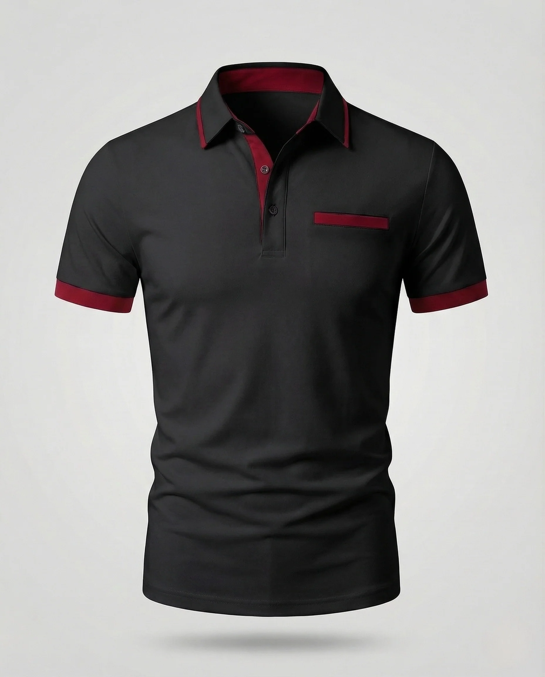 Herren Poloshirt Kurzarm Kontrast - Image 8