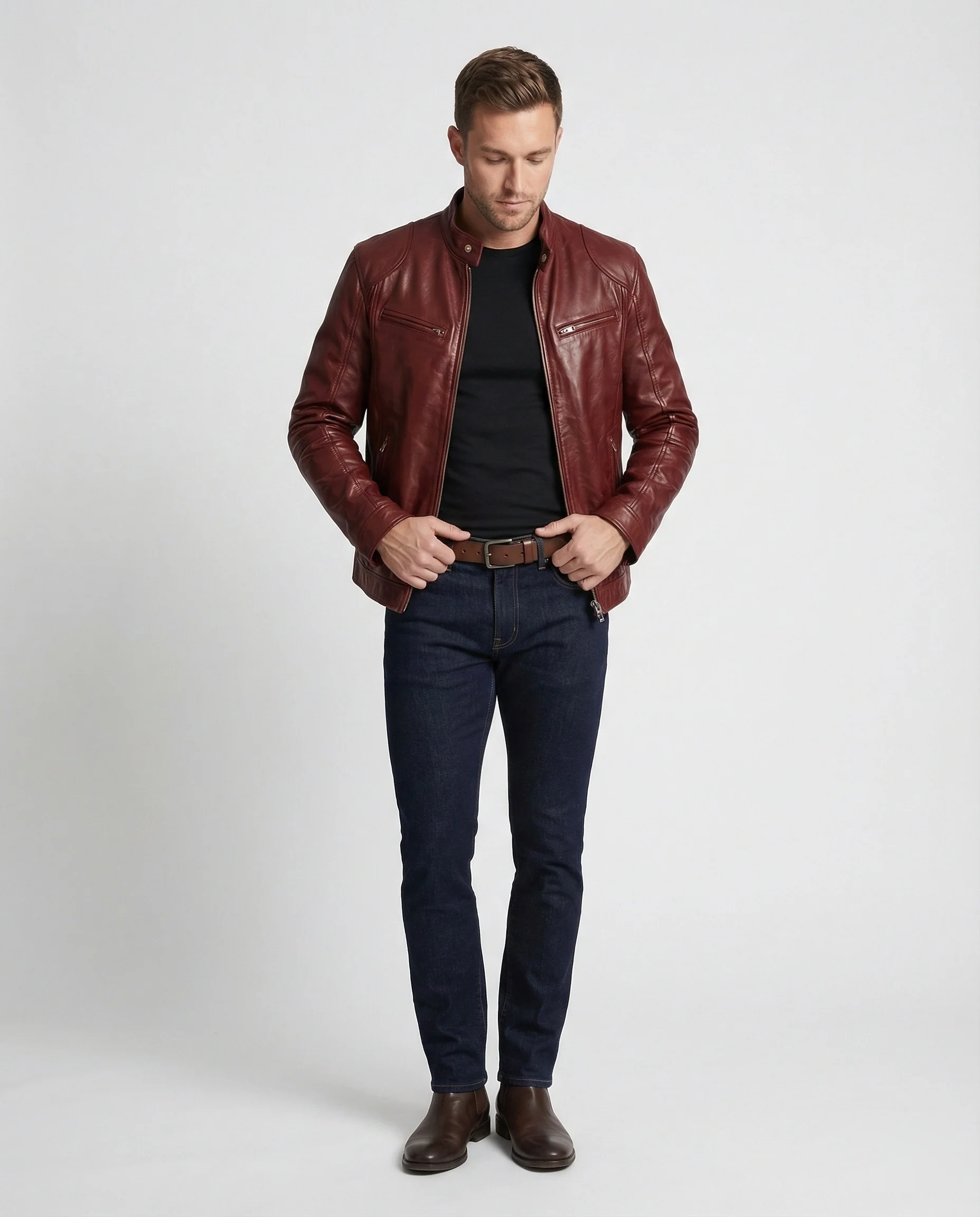 Herren Motorrad Lederblouson - Image 3