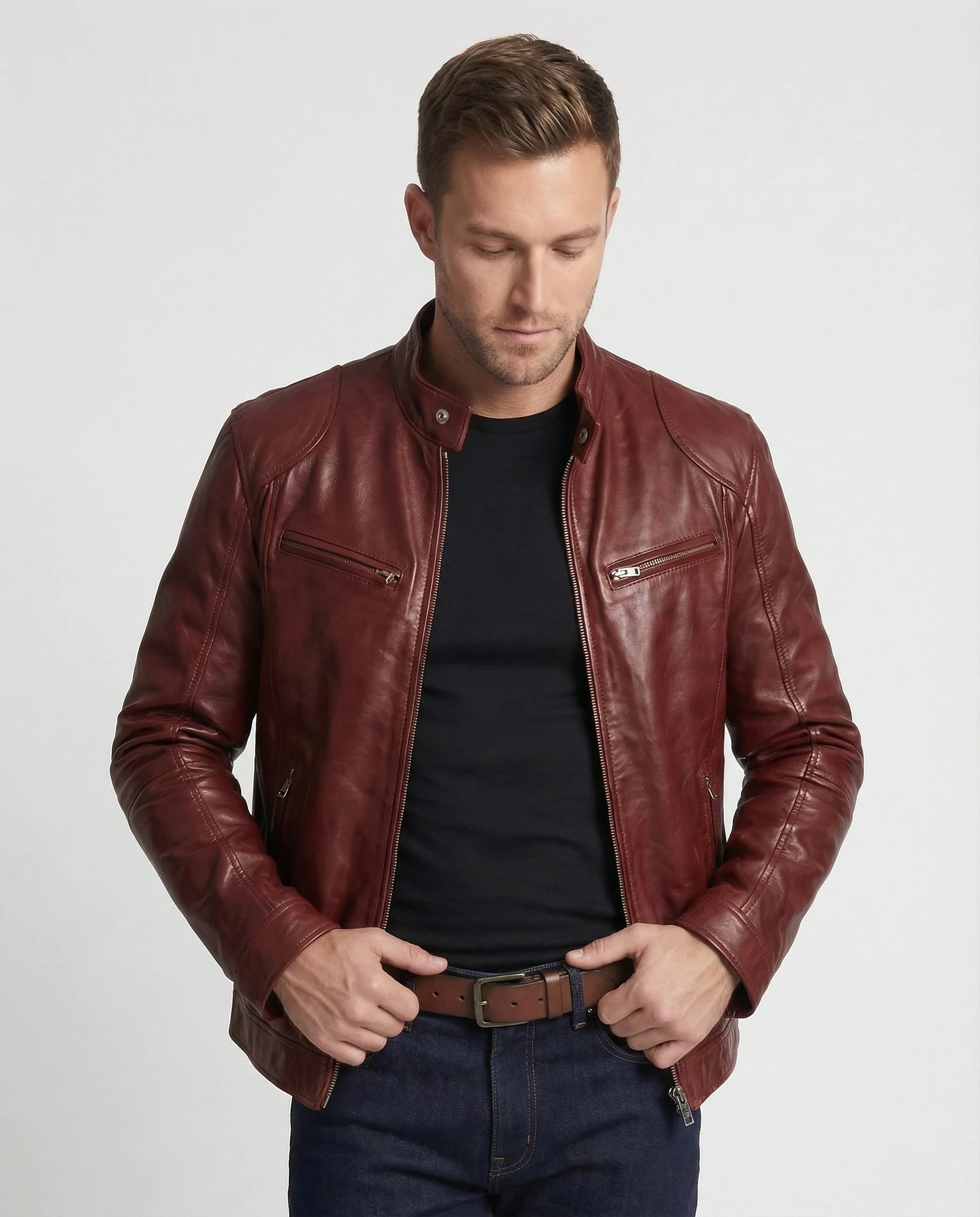 Herren Motorrad Lederblouson - Image 5