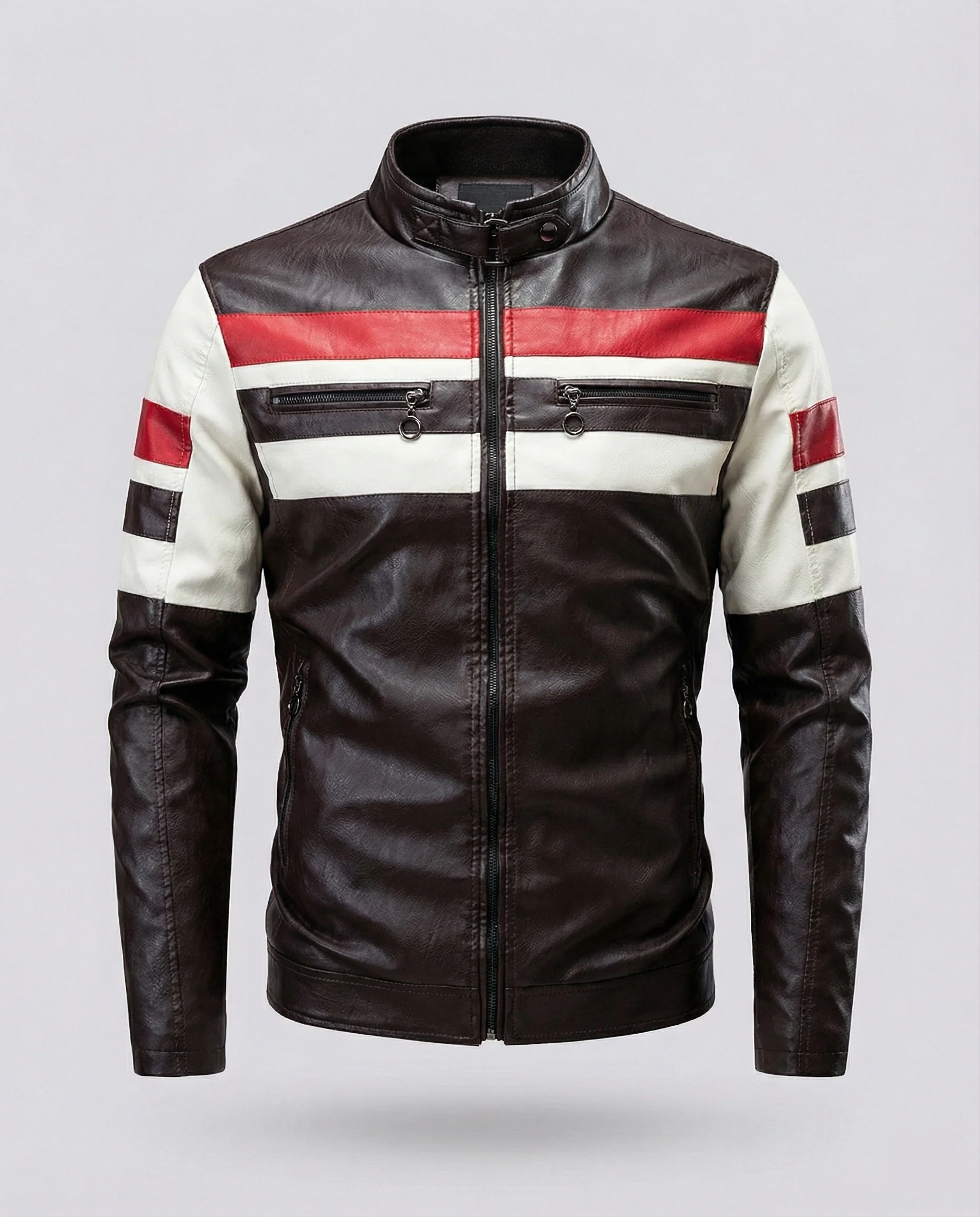 Herren Bikerjacke Motorsport Stil - Image 8