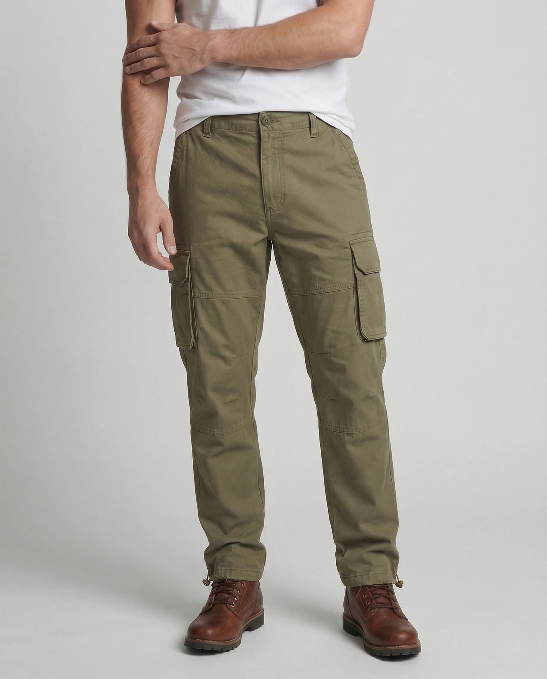 Herren Outdoor Cargohose elastisch mit Knieabnähern