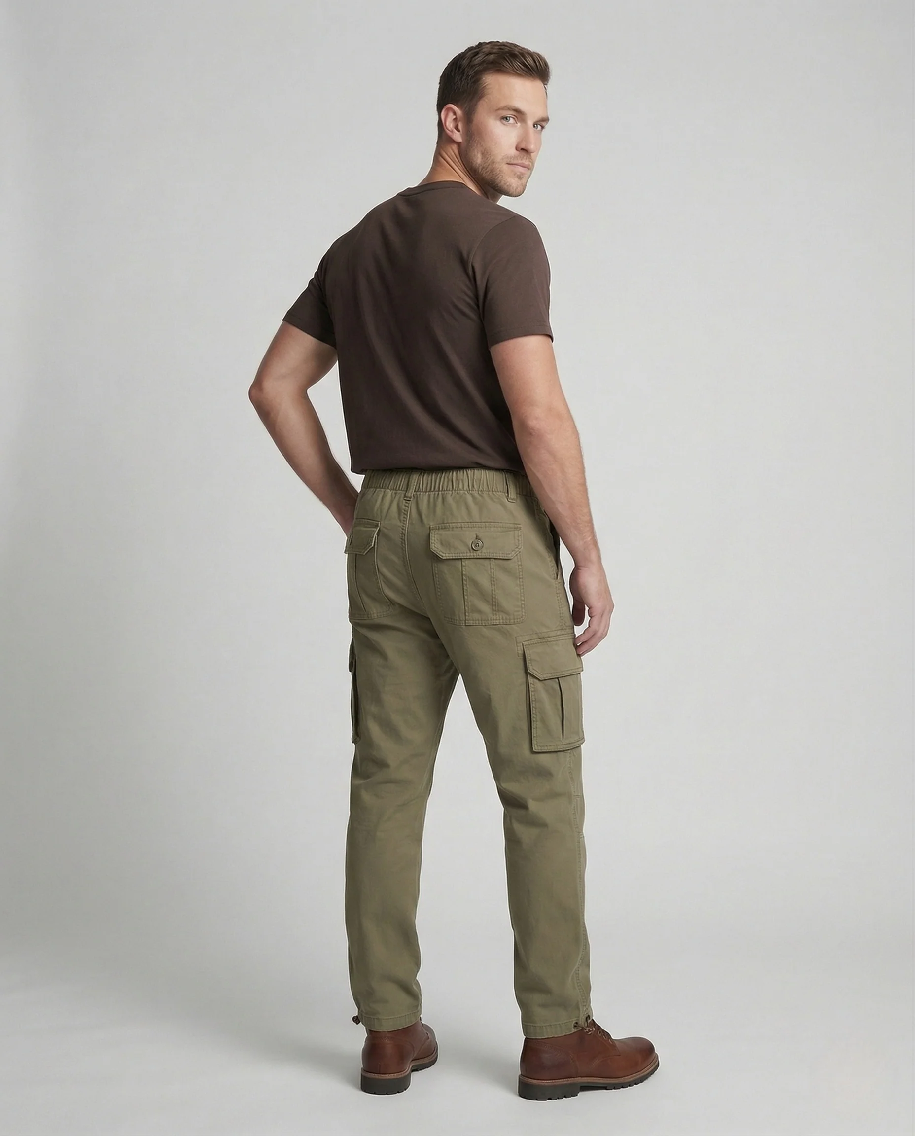 Herren Outdoor Cargohose elastisch mit Knieabnähern - Image 3