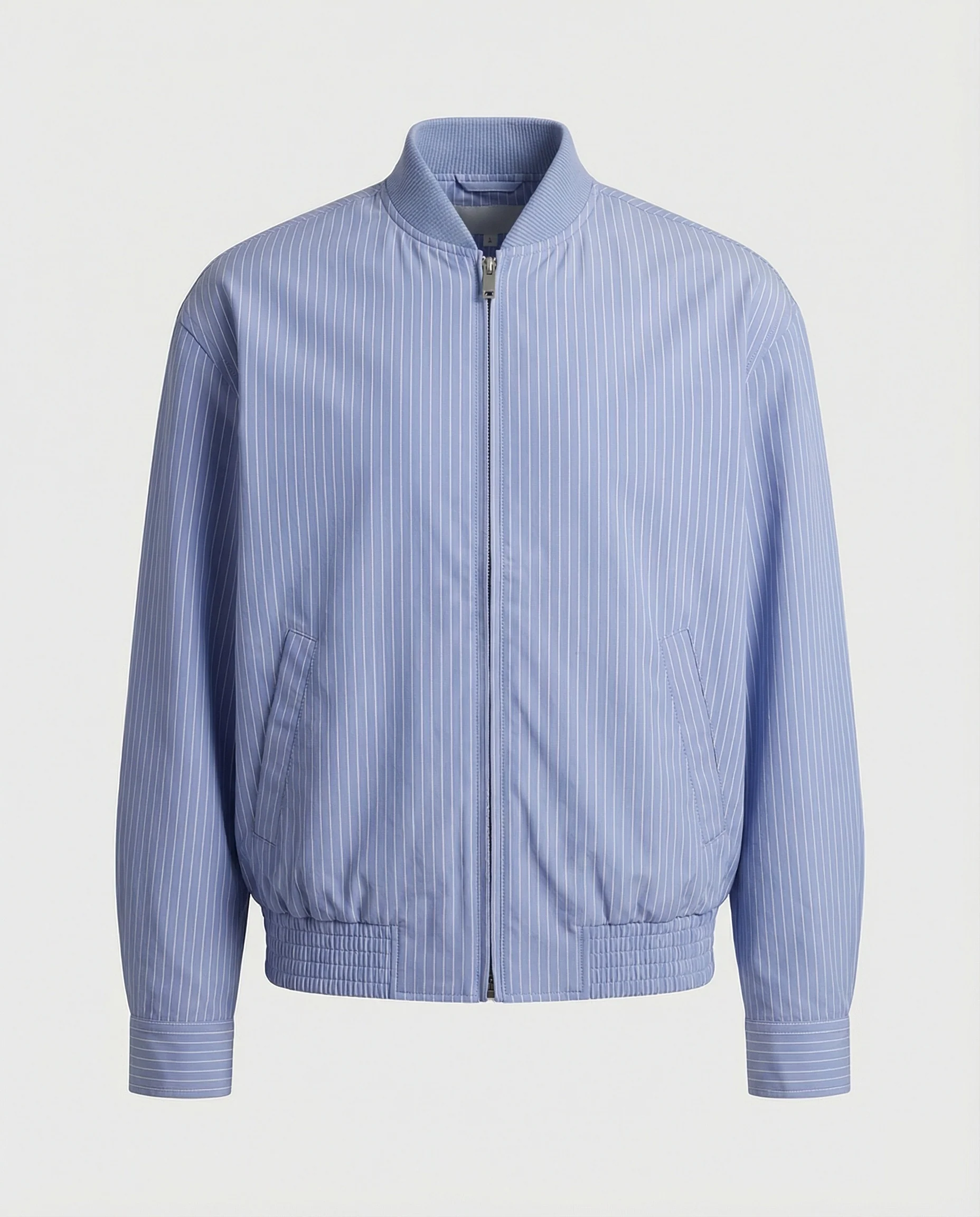 Oversized Reißverschluss-Blouson mit Hemdkragen aufgesetzten Klappentaschen und elastischem Saum Heidi-Mode - Image 4