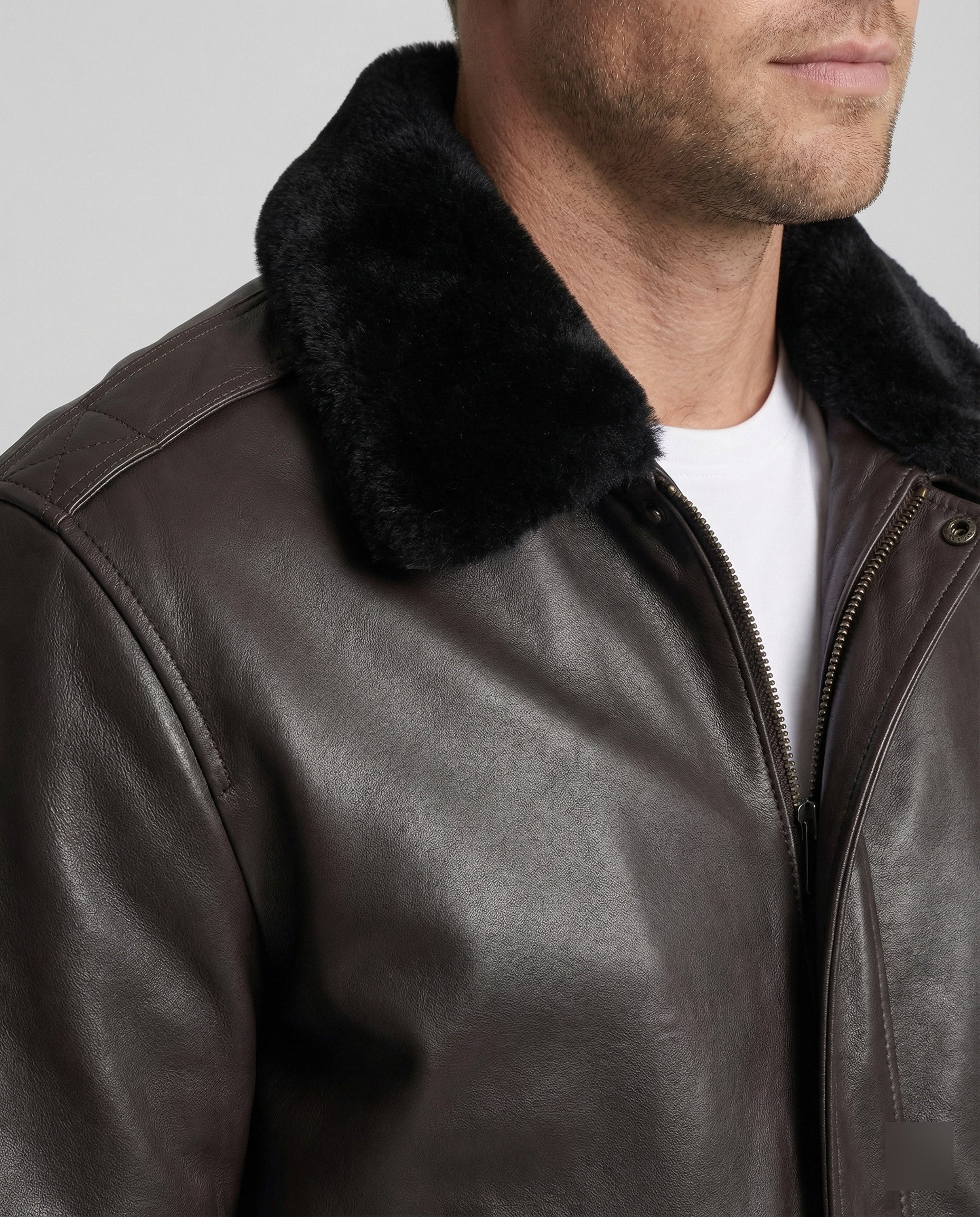 Herren Pilotenjacke mit Kunstpelz - Image 4