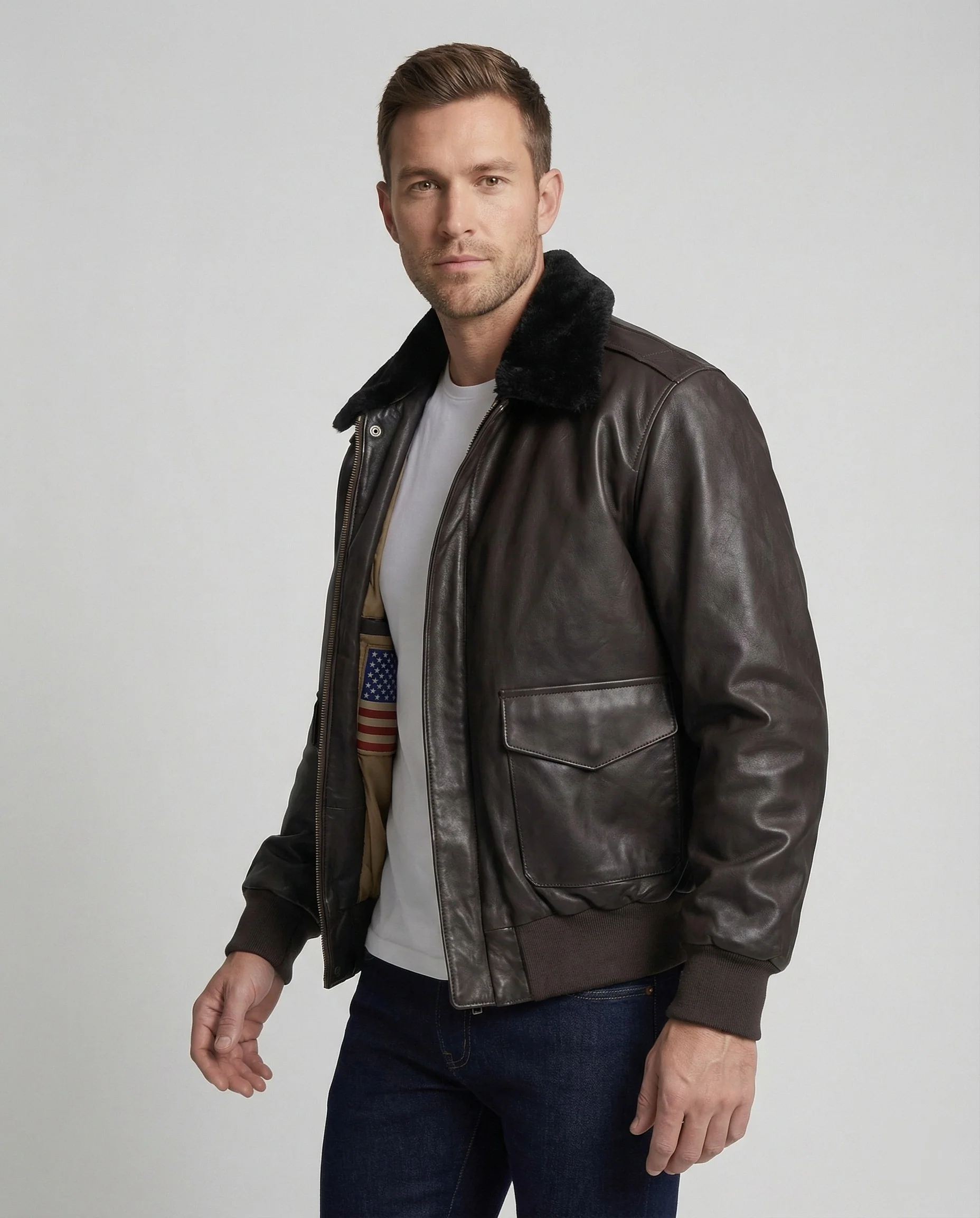 Herren Pilotenjacke mit Kunstpelz - Image 6