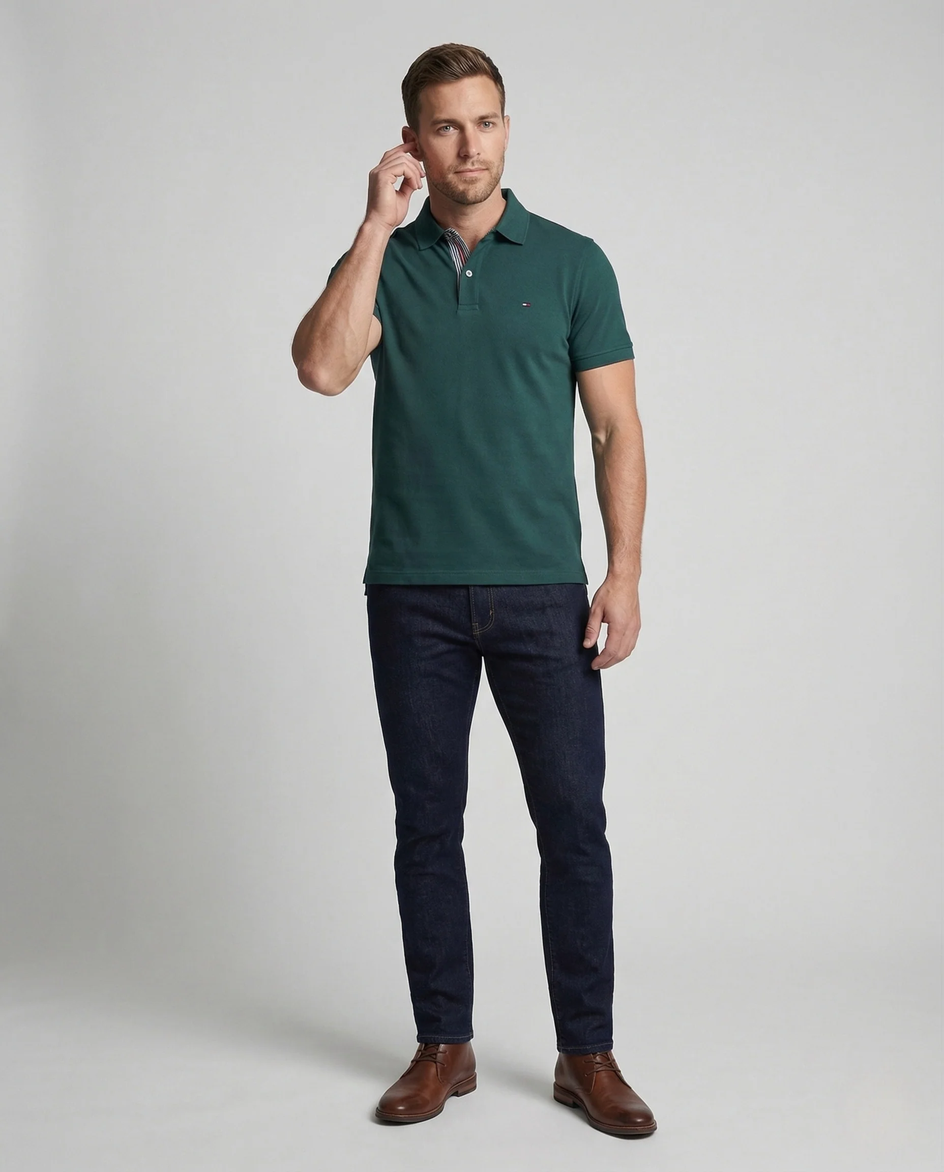 Herren Baumwoll Poloshirt mit Nackenpaspel - Image 21