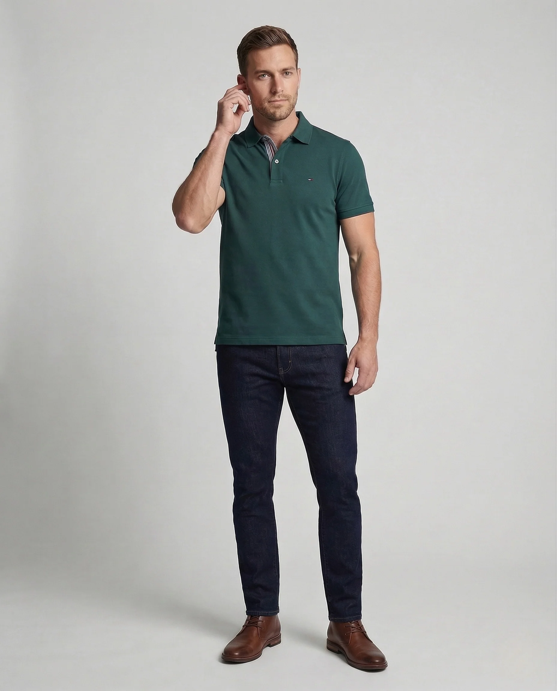 Herren Baumwoll Poloshirt mit Nackenpaspel - Image 22
