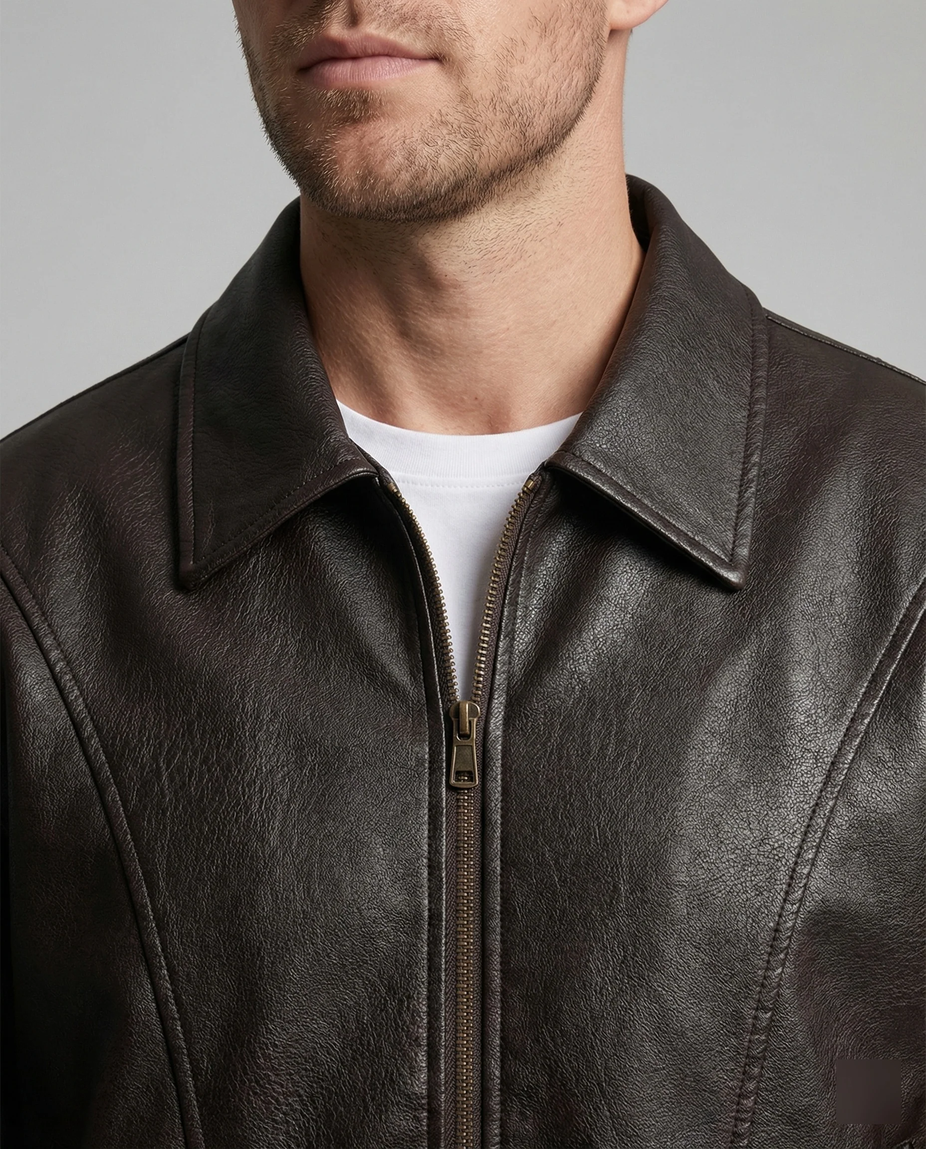 Herren Premium Leder Bomberjacke - Image 3