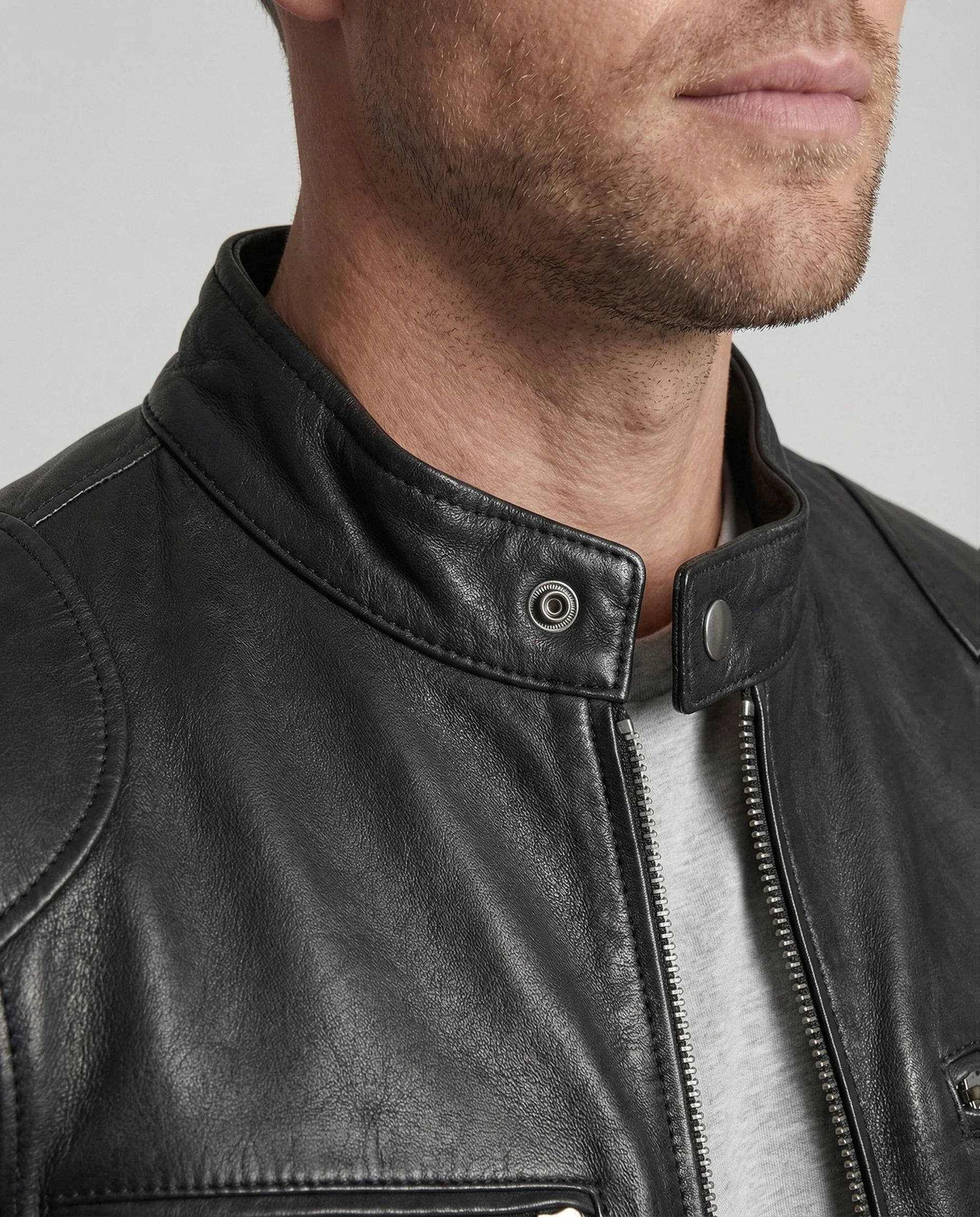 Herren Racer Lederjacke - Image 4