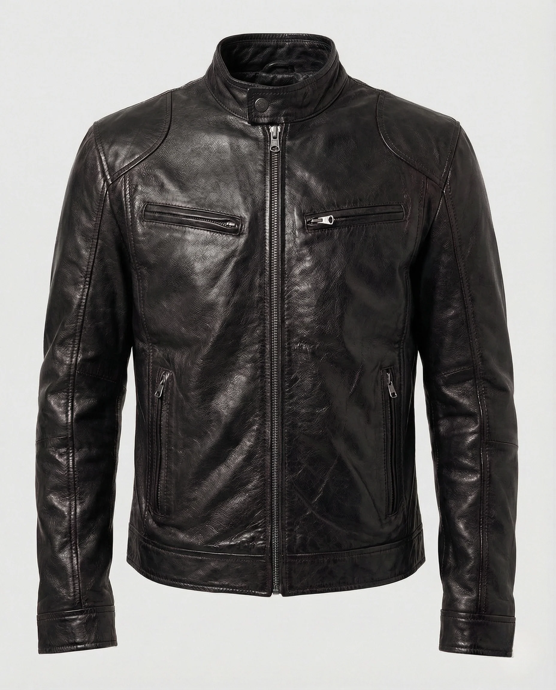 Herren Racer Lederjacke - Image 5