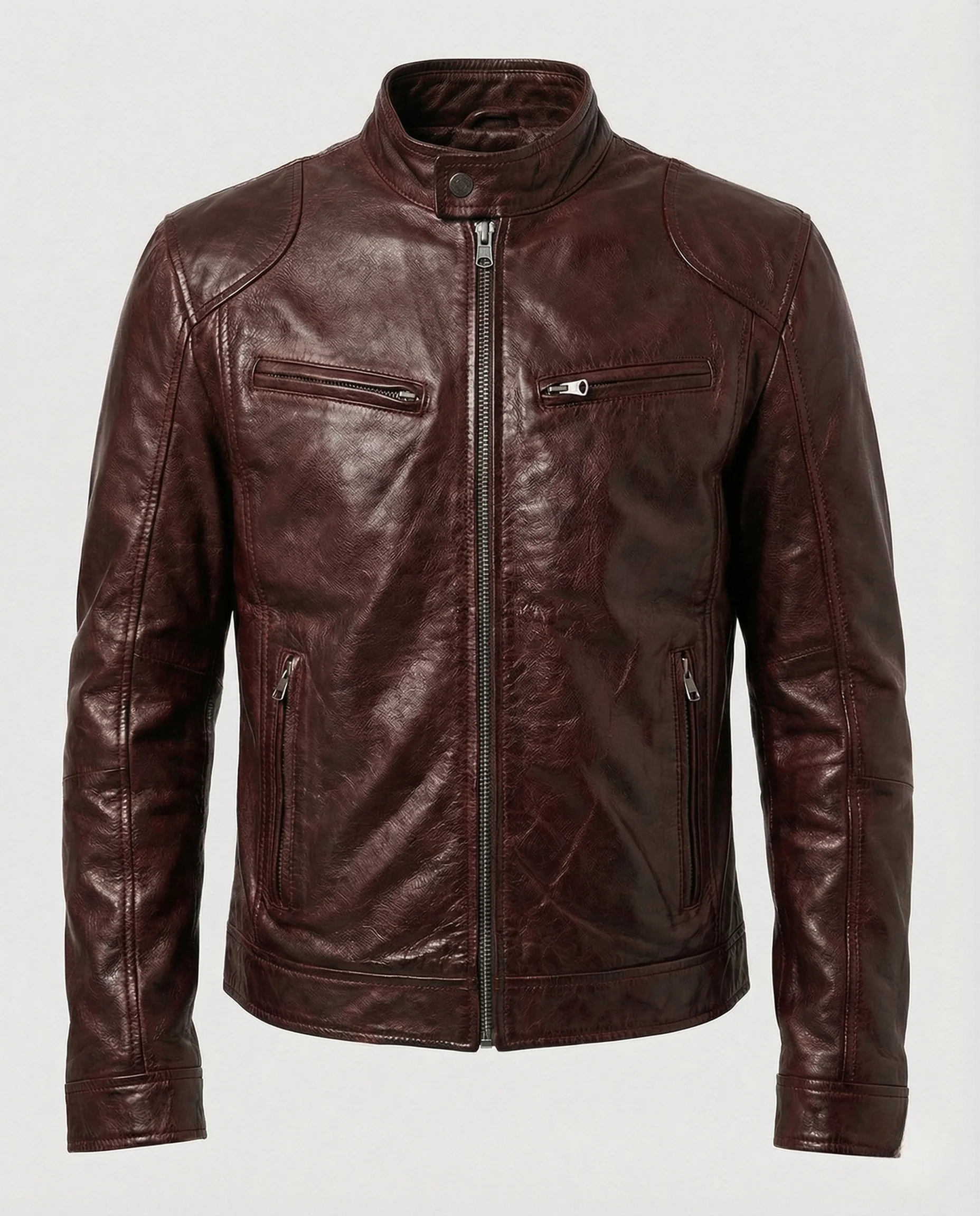 Herren Racer Lederjacke - Image 7