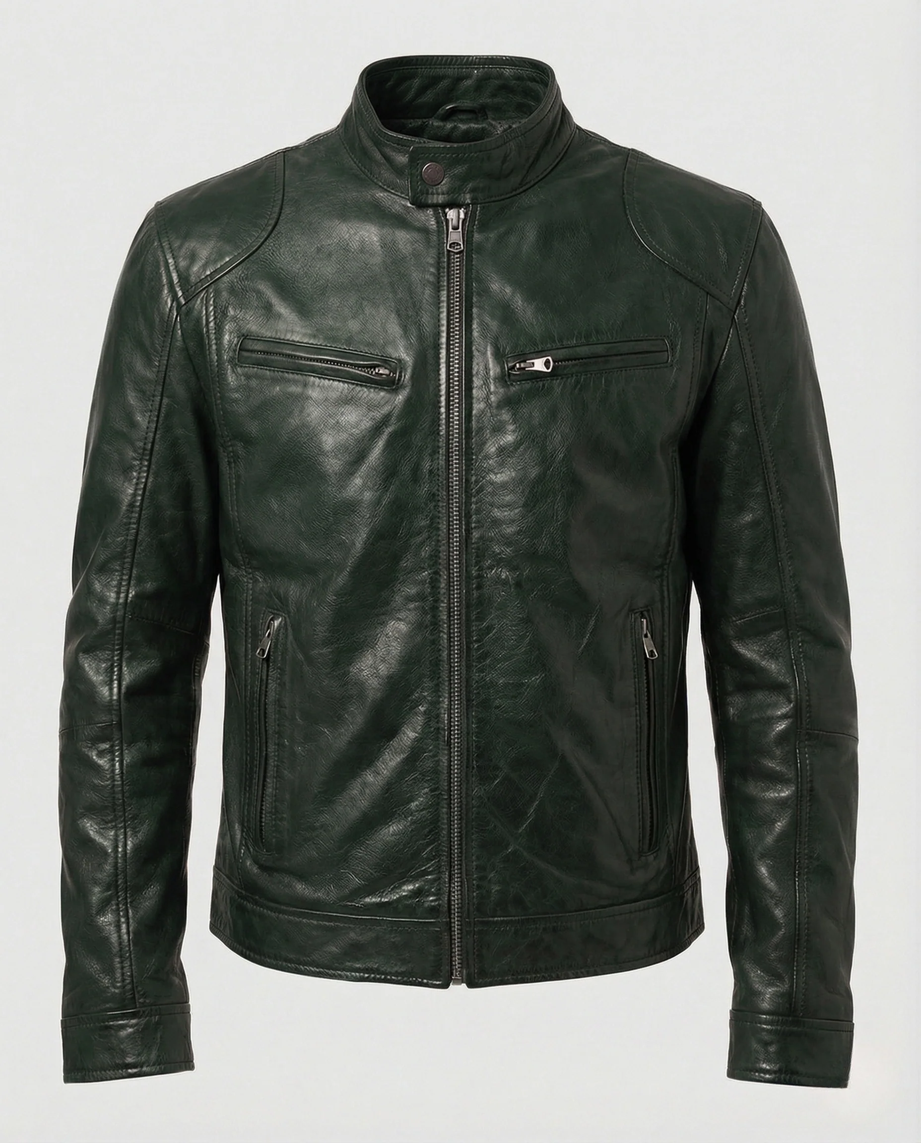 Herren Racer Lederjacke - Image 8