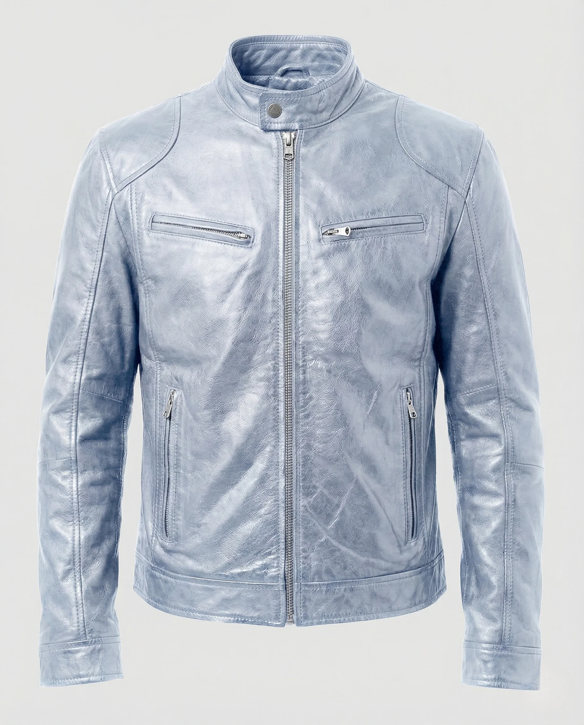Herren Racer Lederjacke - Image 9