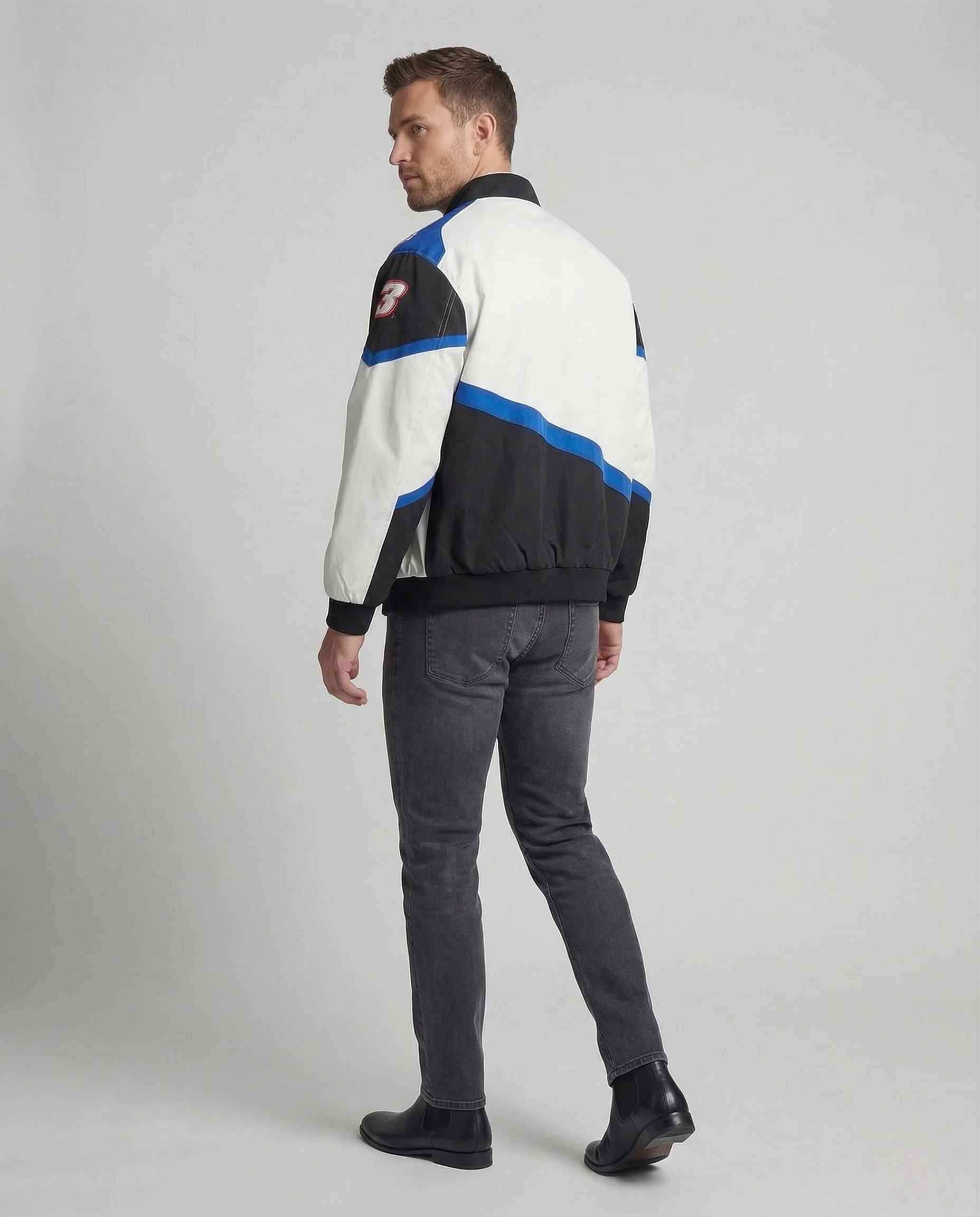 Herren Collegejacke Racing Retro Logoprint - Image 4
