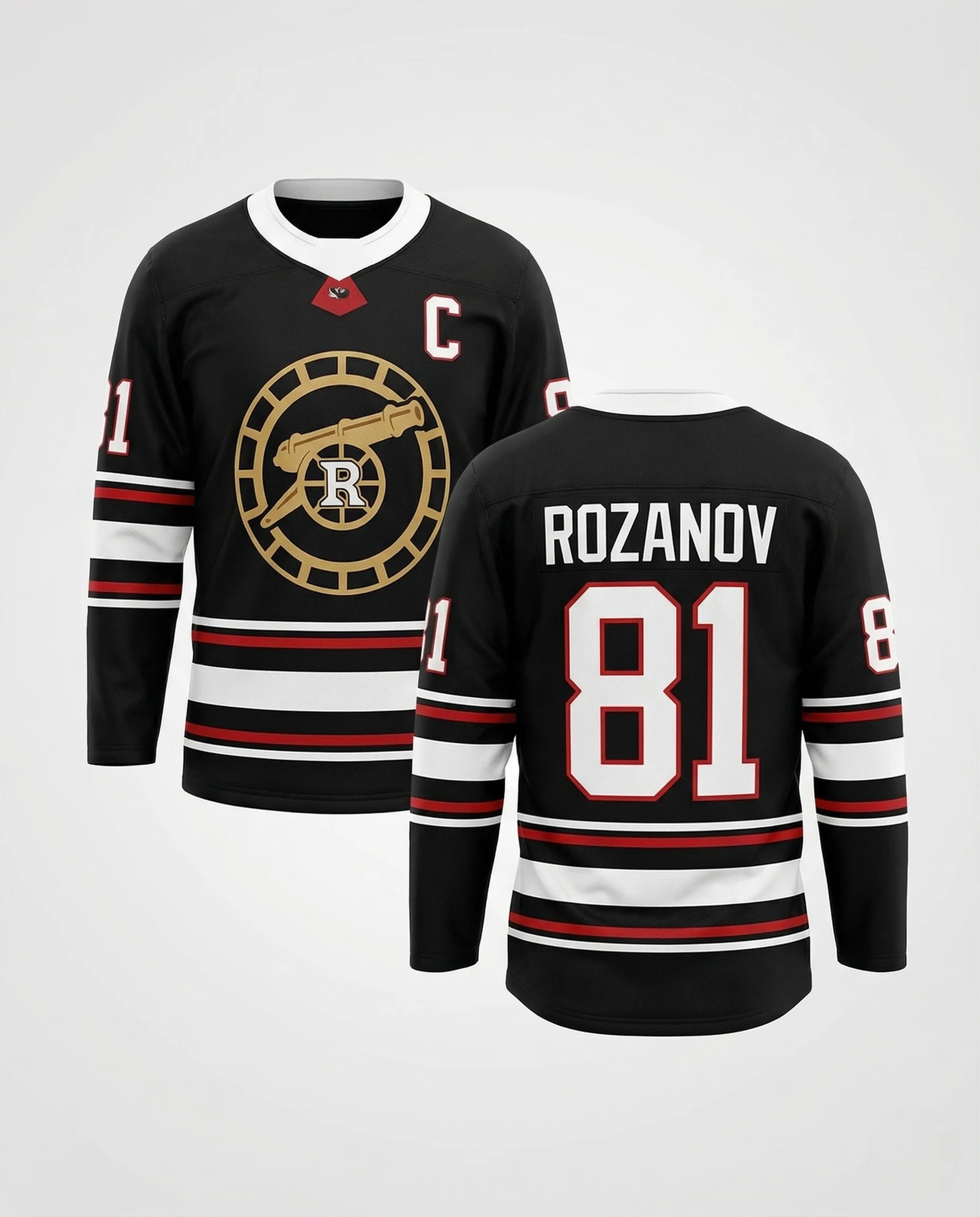 Herren Retro Eishockeytrikot mit gesticktem Emblem - Image 5