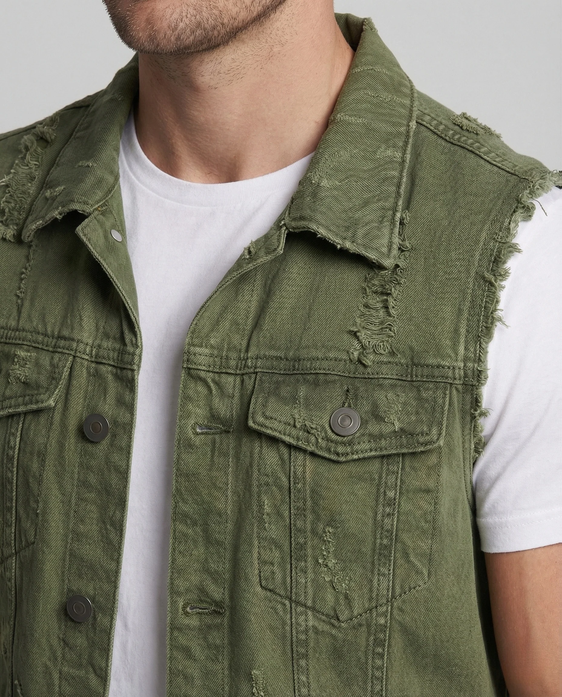 Herren Jeansweste Used Look mit Klappentaschen - Image 4