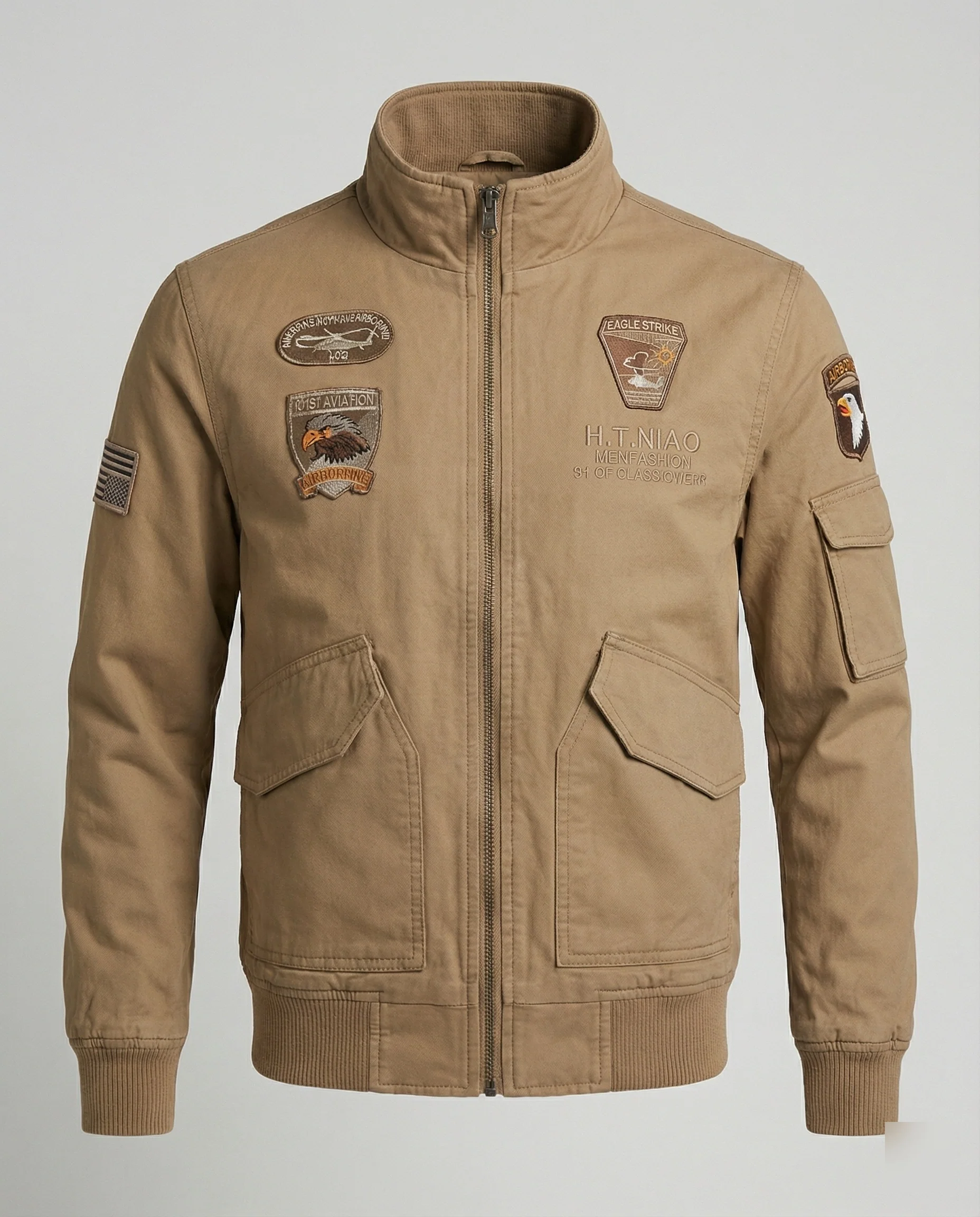 Herren Bomberjacke Militär Stil - Image 2