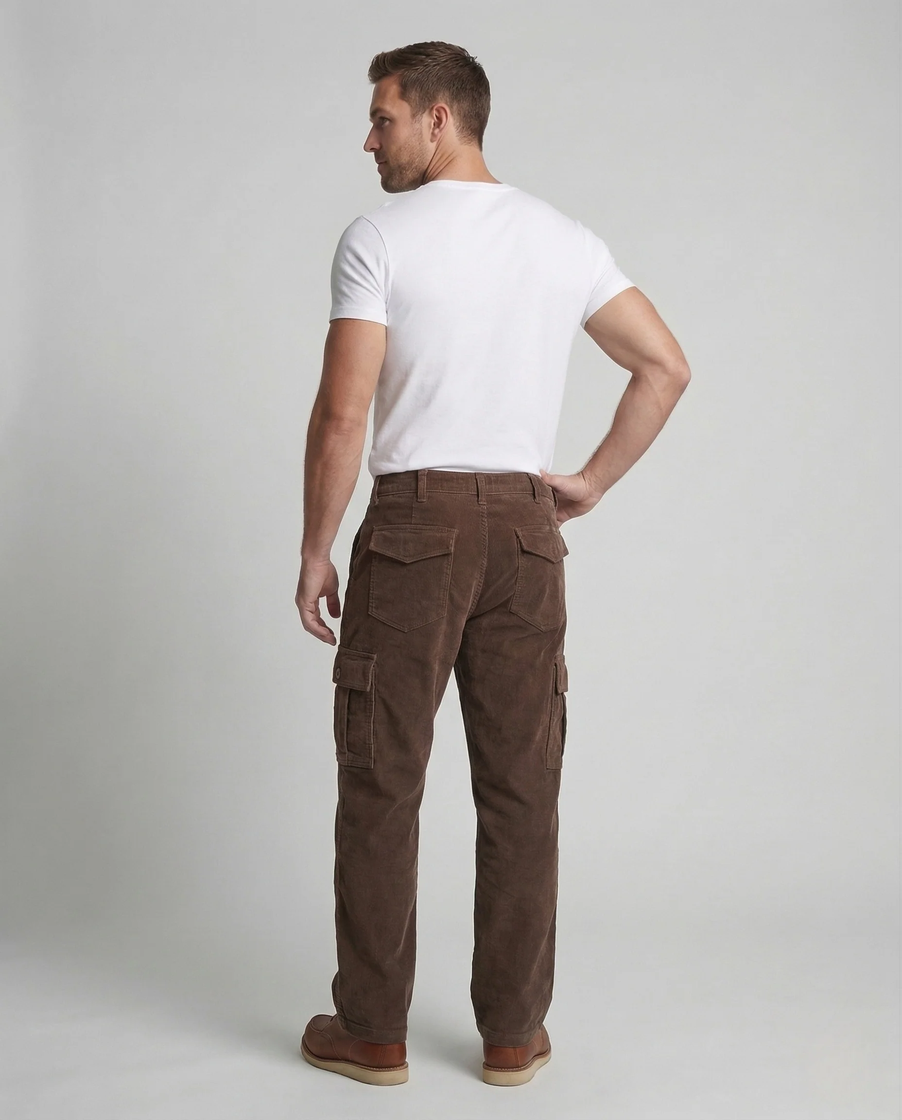 Herren Cord Cargo Hose Taschen - Image 4