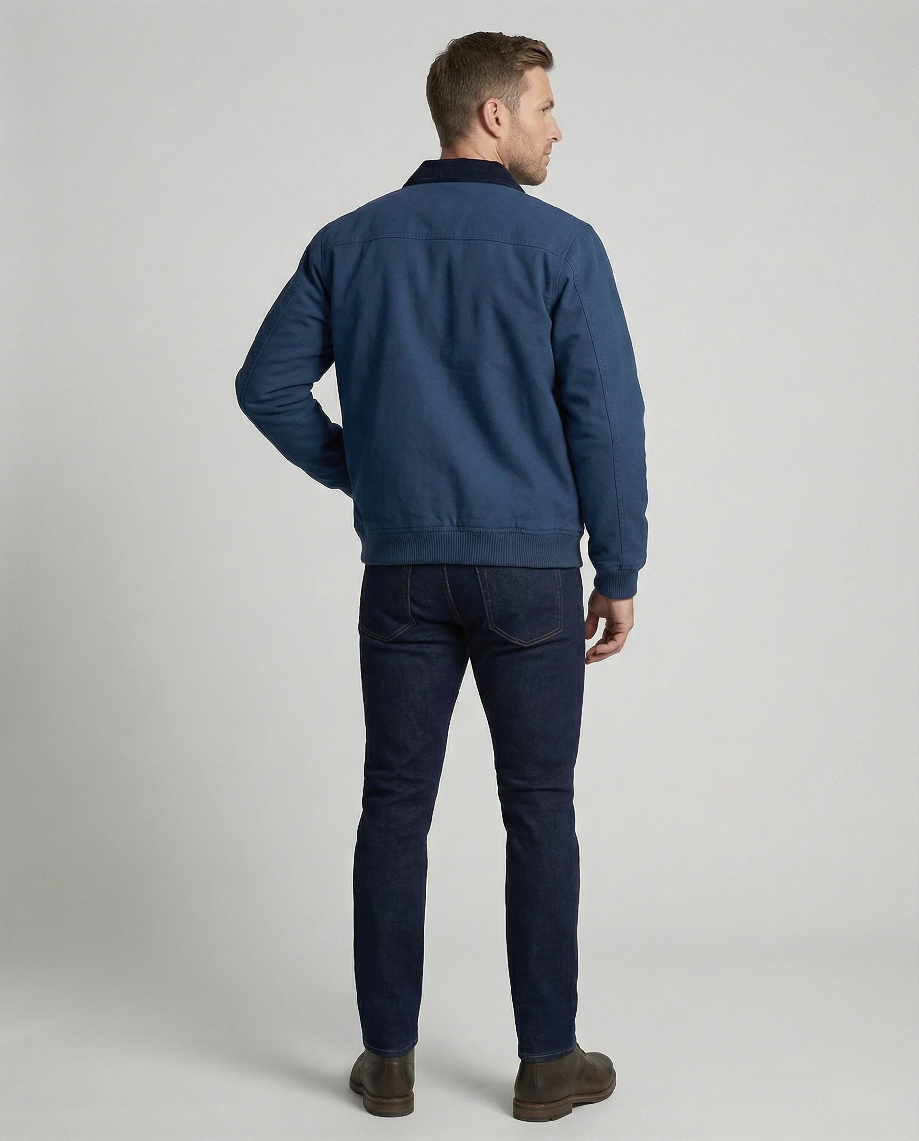 Herren robuste Worker-Jacke im Chore-Stil mit Cordkragen und aufgesetzten Pattentaschen Heidi-Mode - Image 4