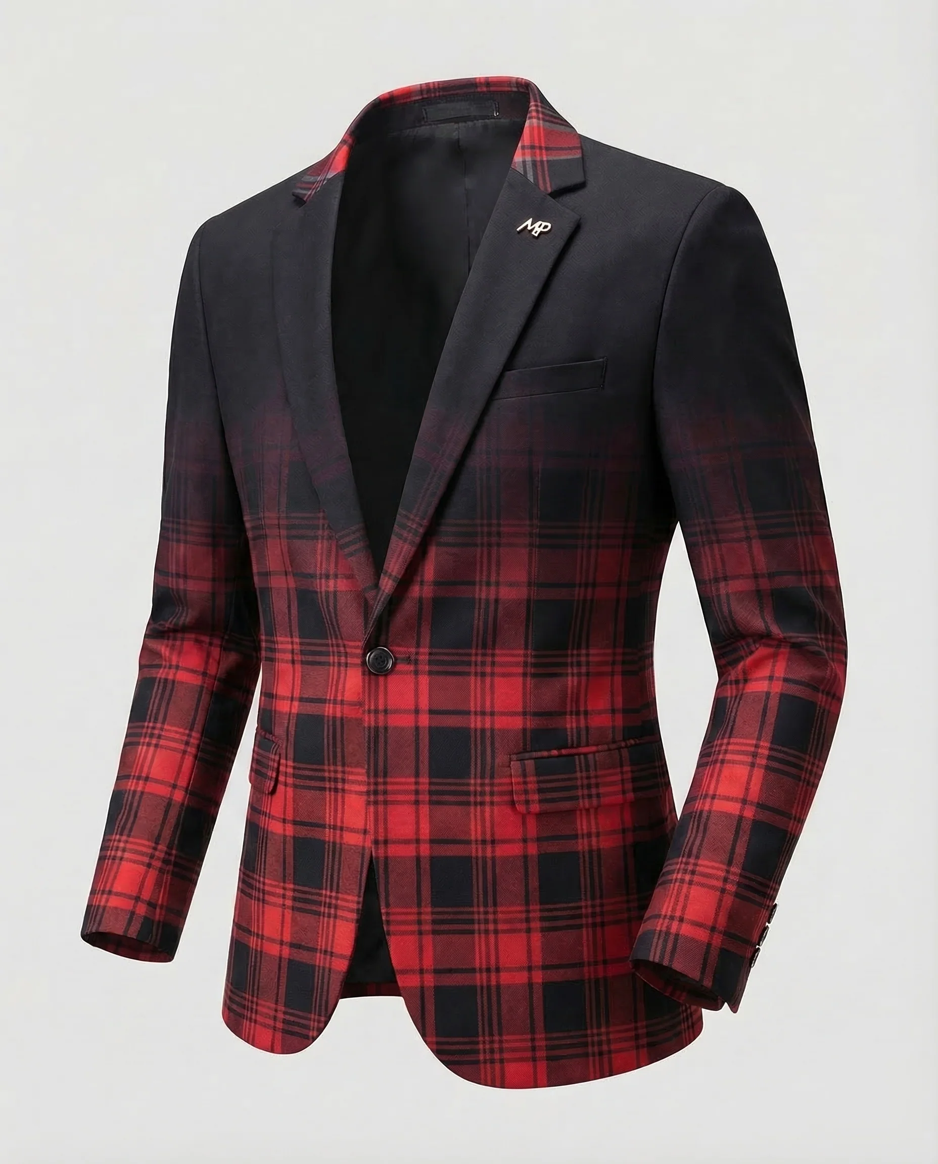 Herren Sakko Karo Kontrast - Image 6